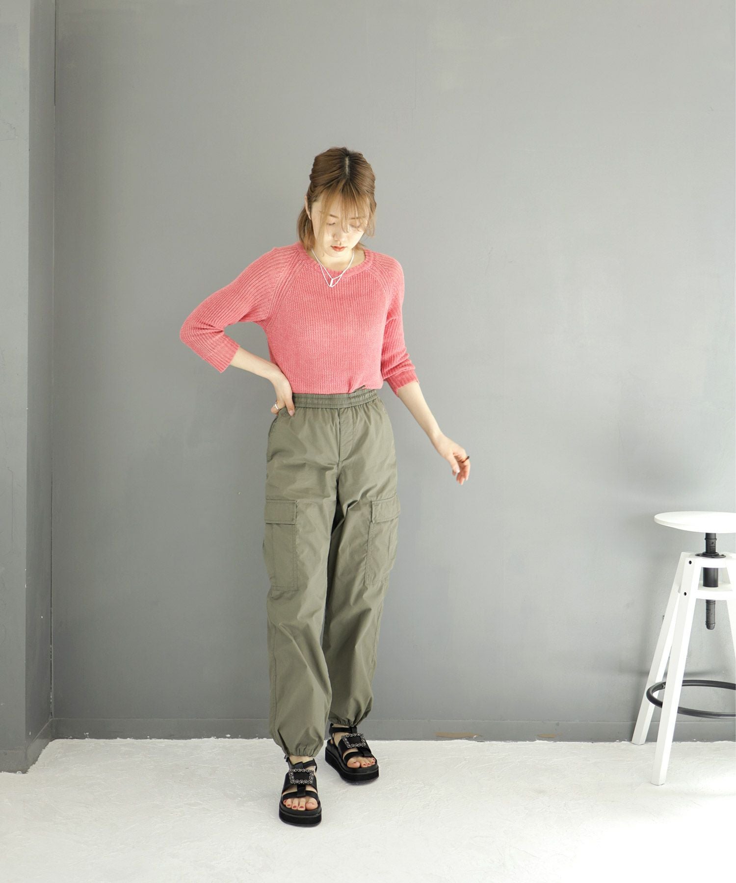 ビジューモチーフ付き厚底フットベッドサンダル▲返品交換不可