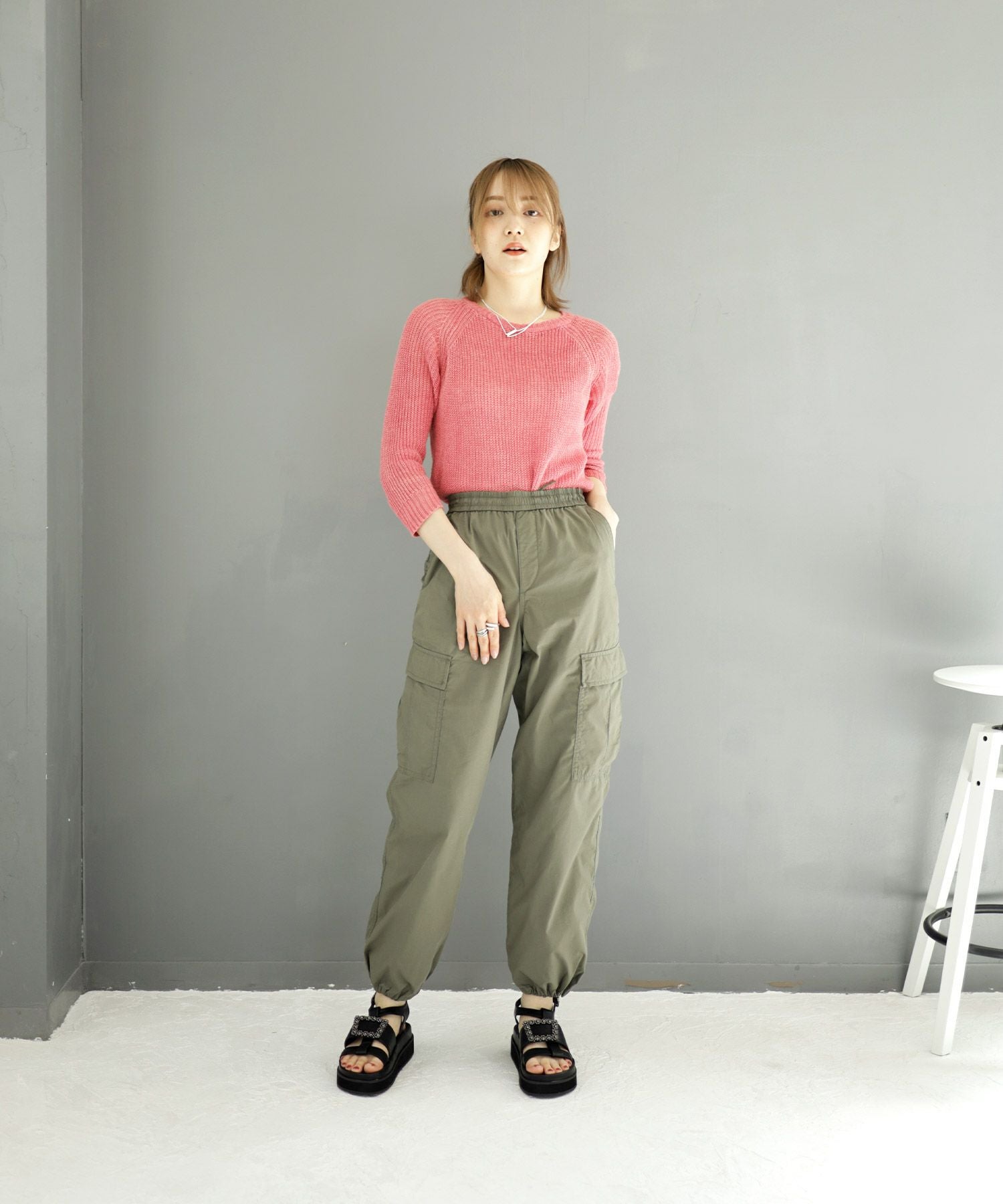 ビジューモチーフ付き厚底フットベッドサンダル▲返品交換不可