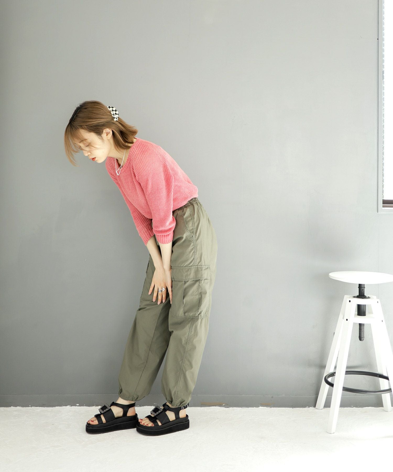 ビジューモチーフ付き厚底フットベッドサンダル▲返品交換不可