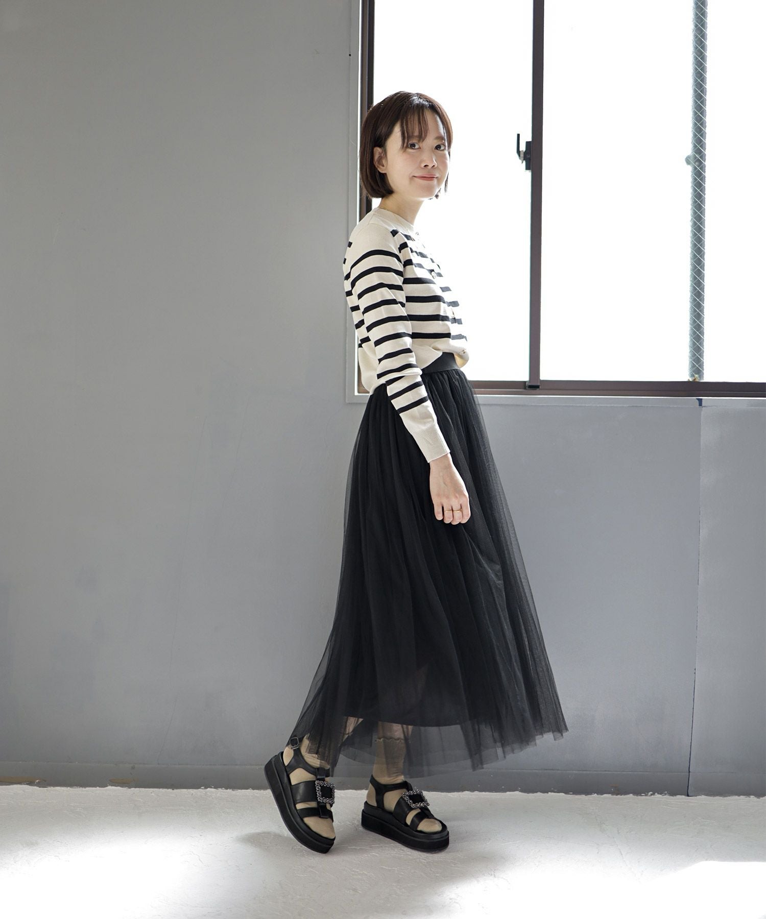 ビジューモチーフ付き厚底フットベッドサンダル▲返品交換不可