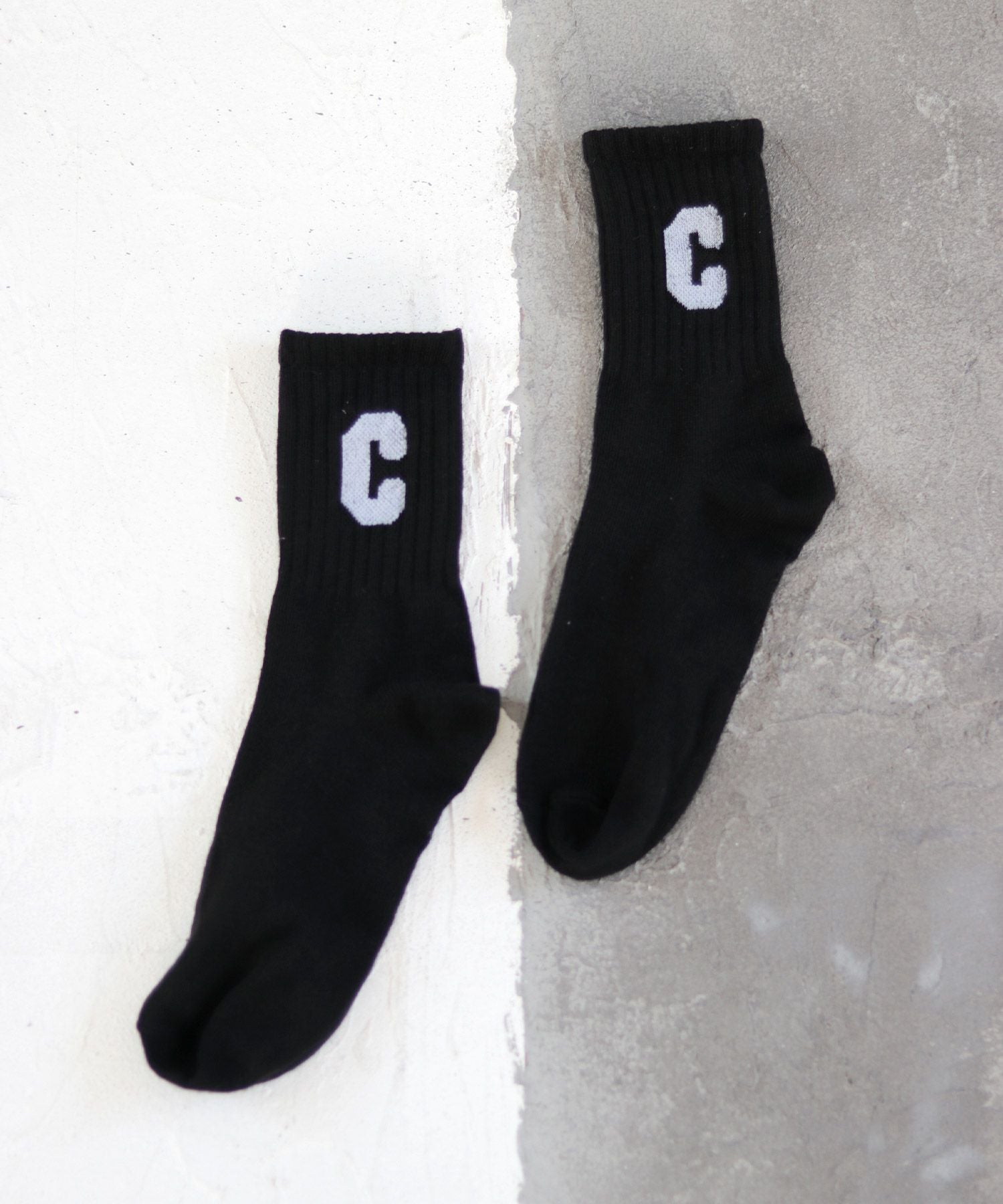 アルファベット刺繍クルーソックス【返品・交換不可】【4セットまで