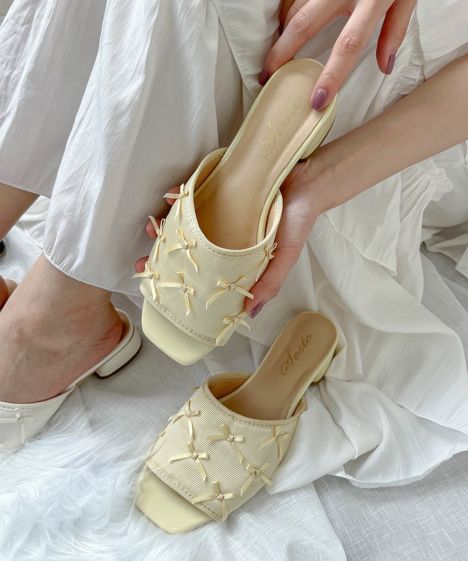 タイニーリボンローヒールミュール【公式ショップ・ZOZOTOWN限定販売アイテム】▲返品交換不可