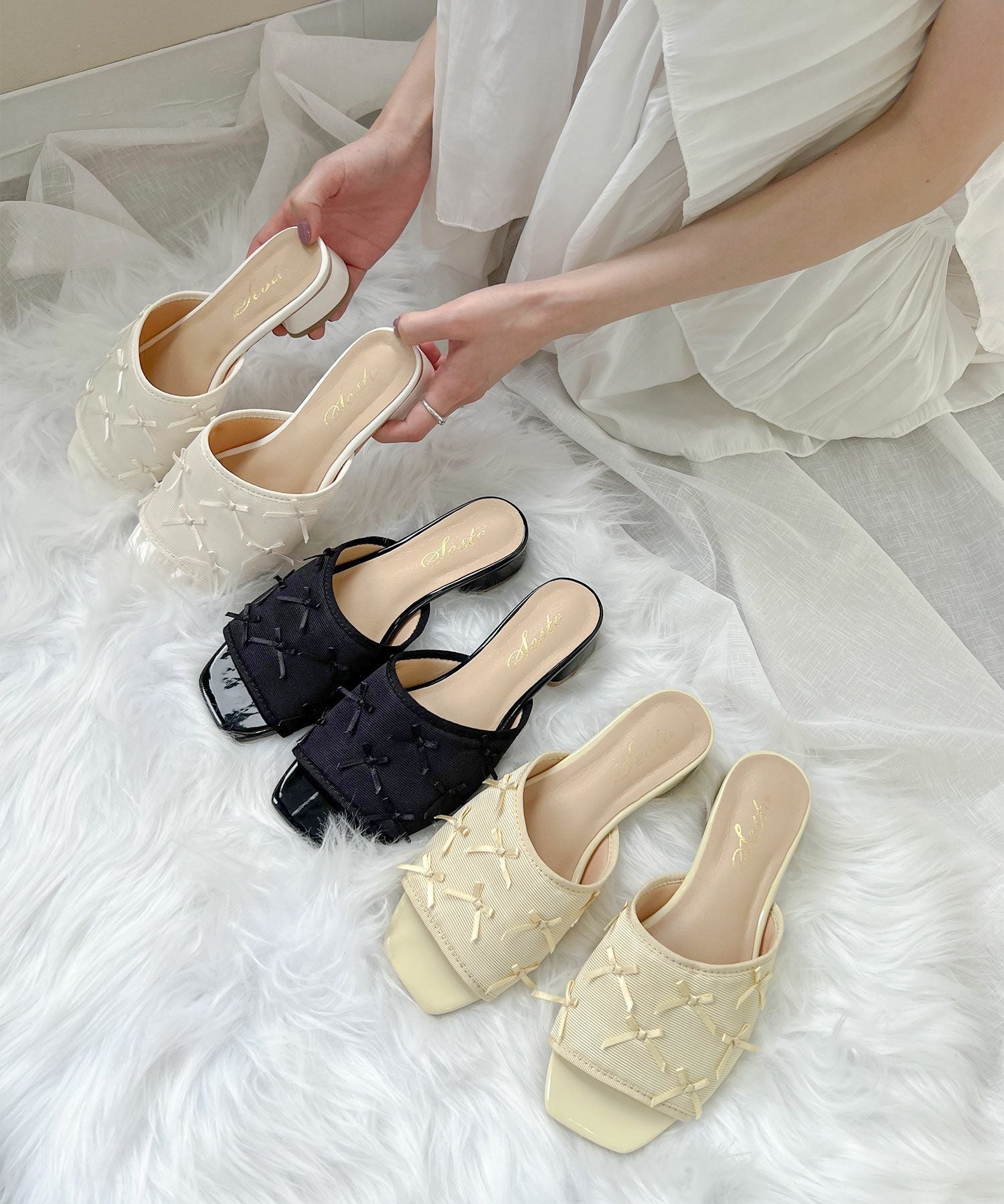 タイニーリボンローヒールミュール【公式ショップ・ZOZOTOWN限定販売アイテム】▲返品交換不可