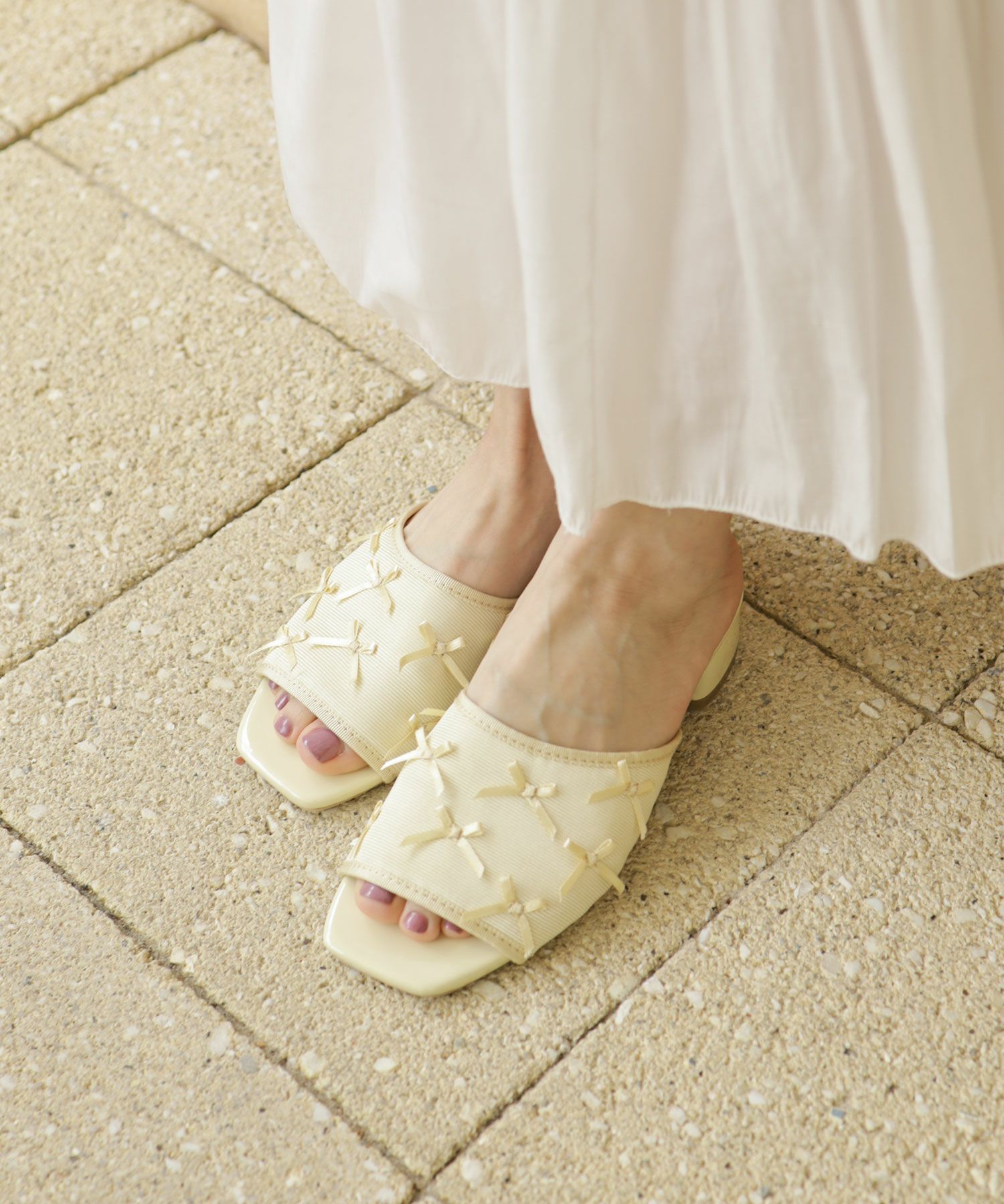 タイニーリボンローヒールミュール【公式ショップ・ZOZOTOWN限定販売アイテム】▲返品交換不可