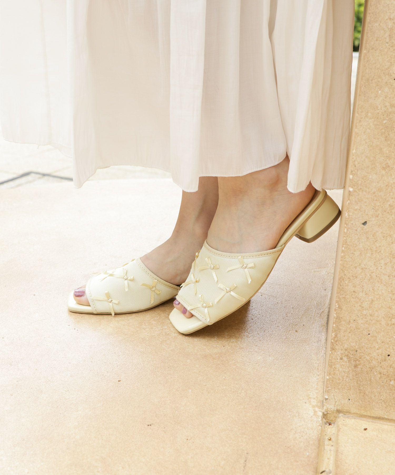 タイニーリボンローヒールミュール【公式ショップ・ZOZOTOWN限定販売アイテム】▲返品交換不可