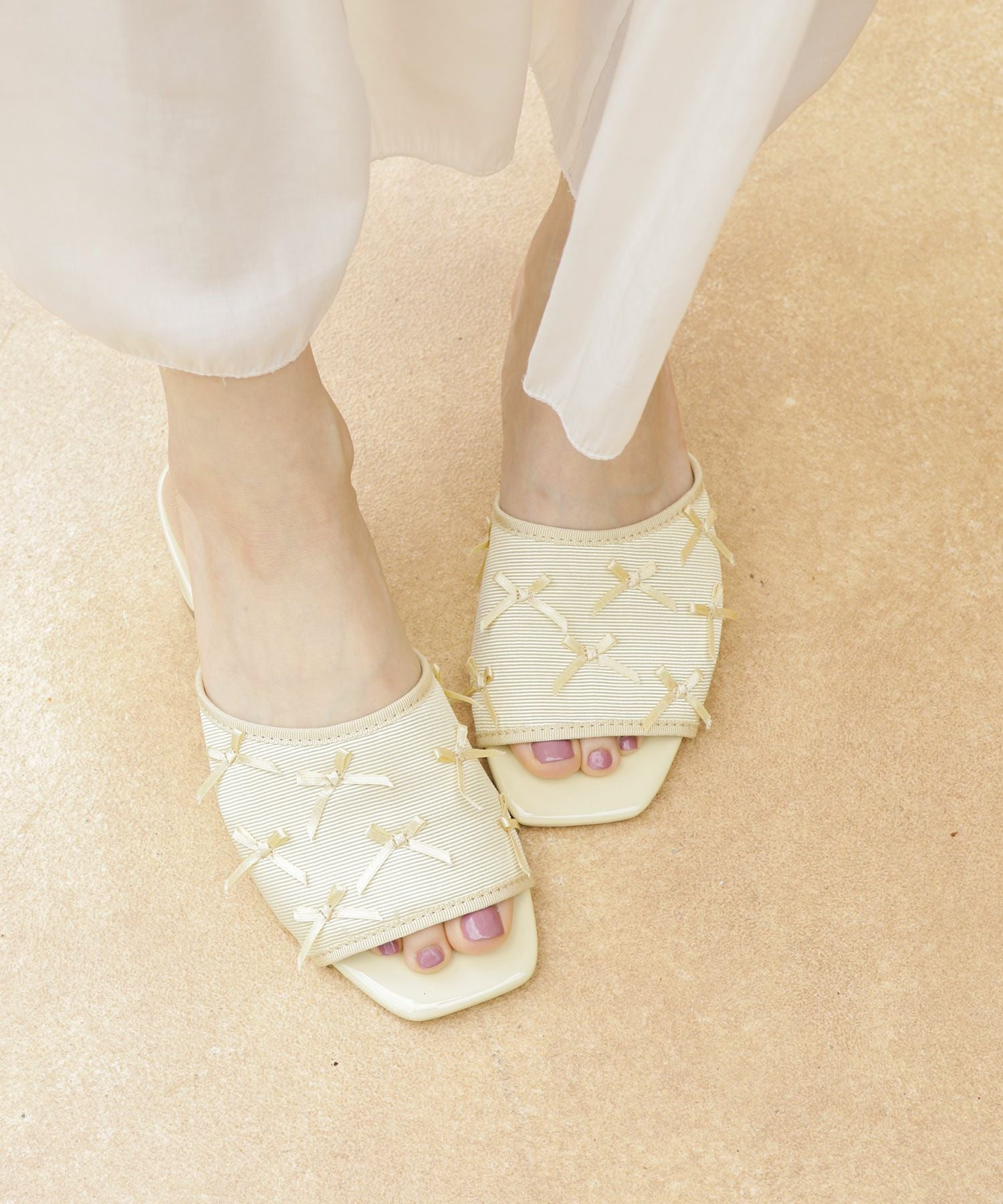 タイニーリボンローヒールミュール【公式ショップ・ZOZOTOWN限定販売アイテム】▲返品交換不可