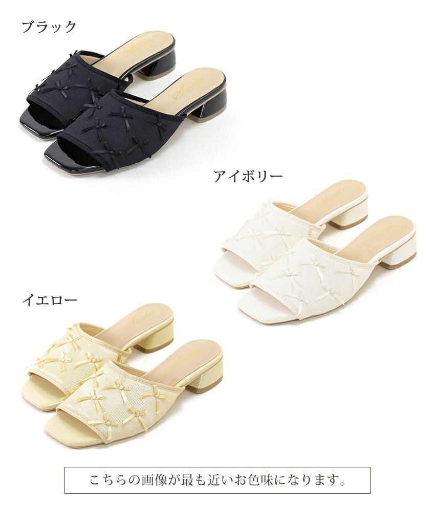 タイニーリボンローヒールミュール【公式ショップ・ZOZOTOWN限定販売アイテム】▲返品交換不可