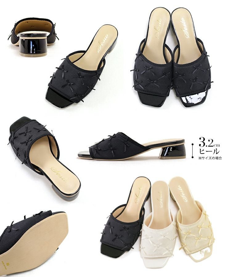 タイニーリボンローヒールミュール【公式ショップ・ZOZOTOWN限定販売アイテム】▲返品交換不可