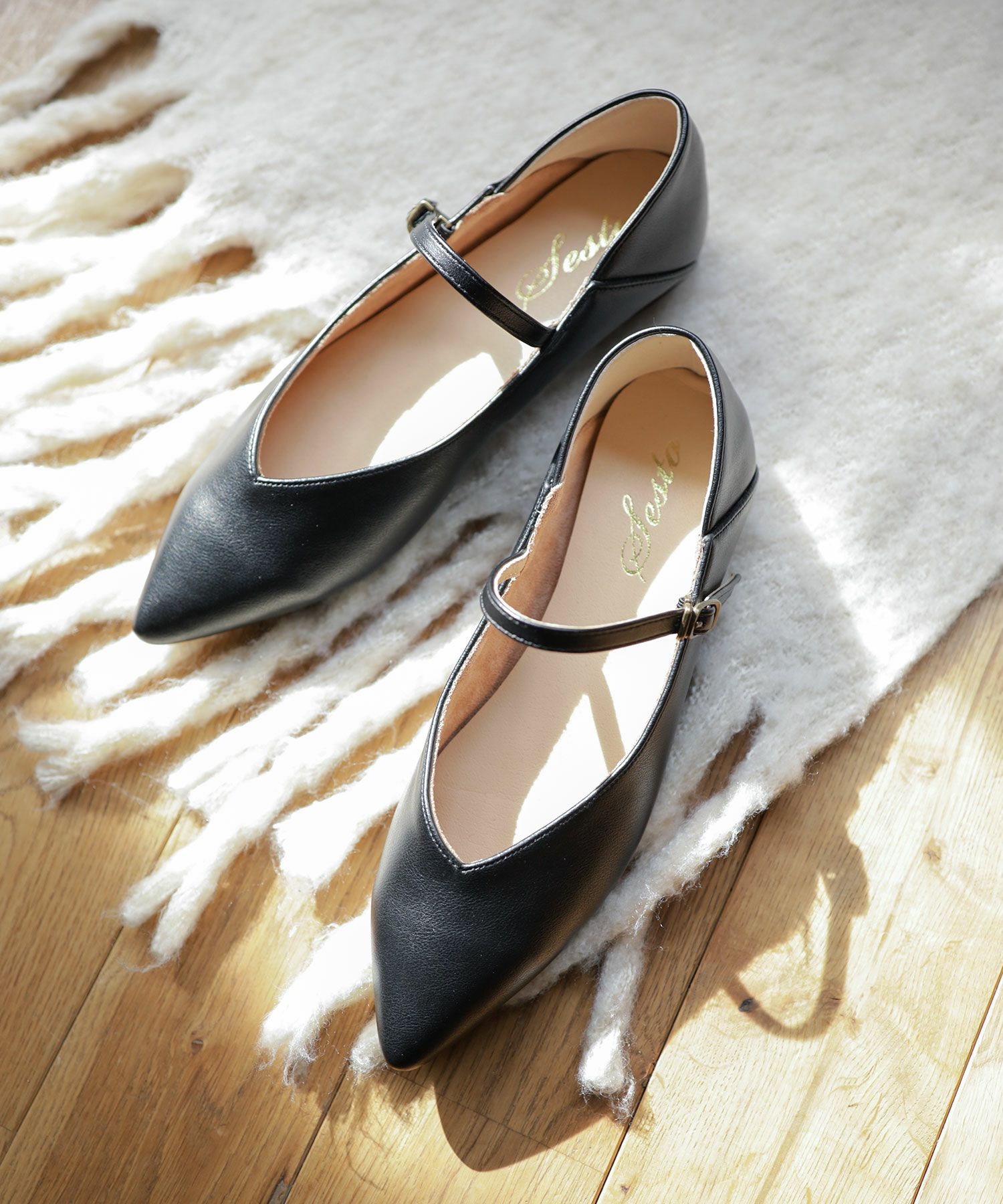 かかとが踏める2Wayポインテッドトゥメリージェーンパンプス▲返品交換不可