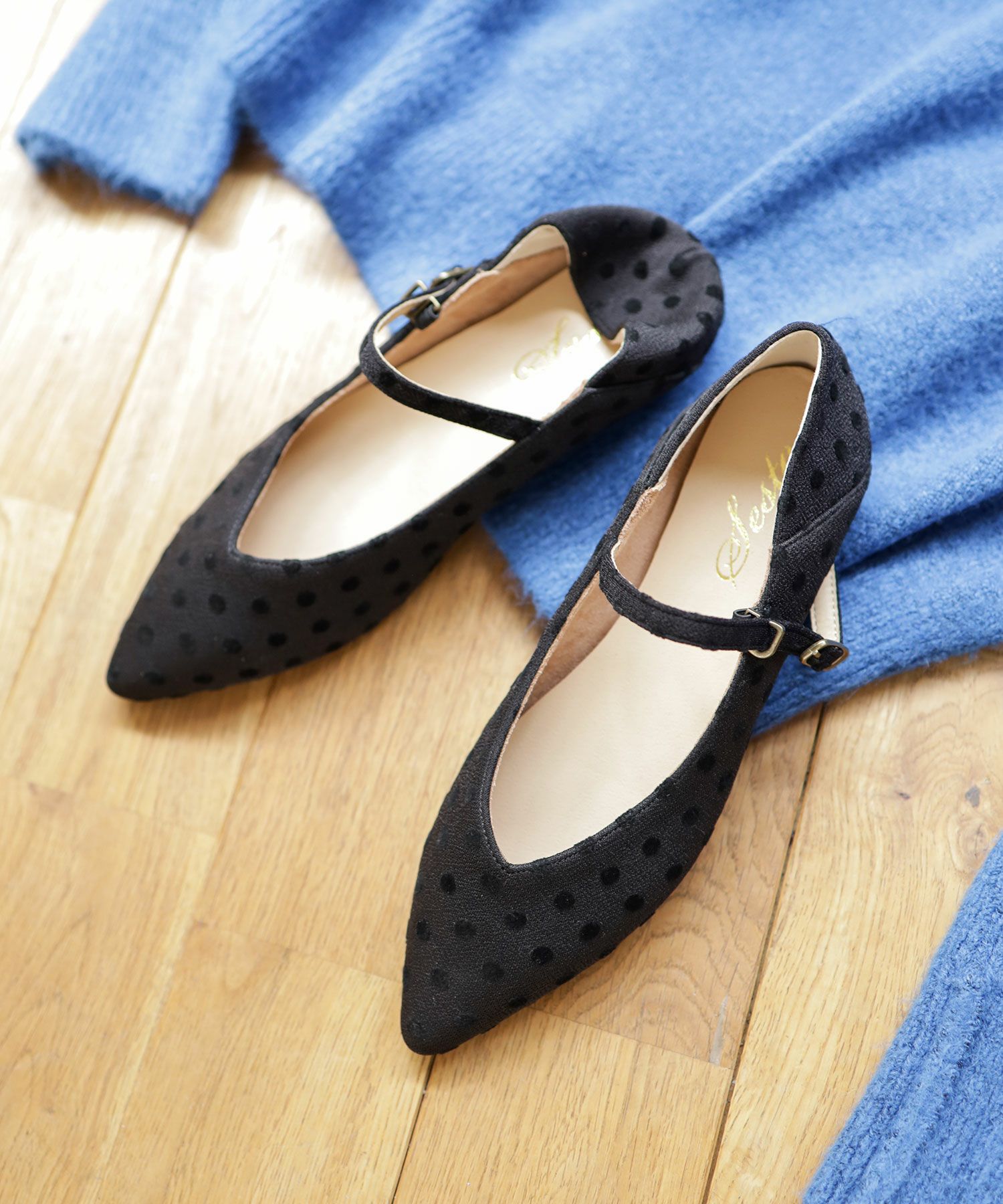 かかとが踏める2Wayポインテッドトゥメリージェーンパンプス▲返品交換不可