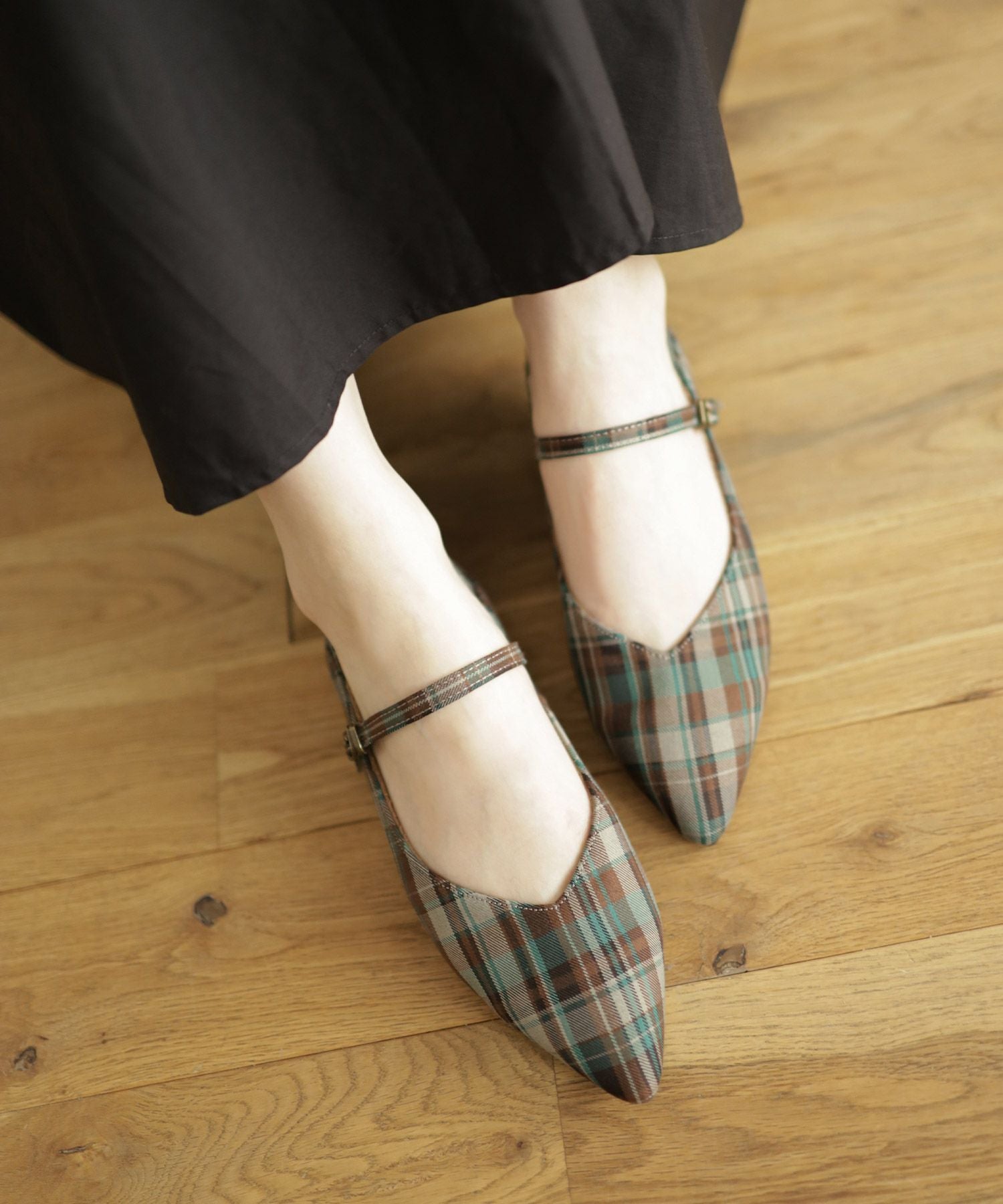 かかとが踏める2Wayポインテッドトゥメリージェーンパンプス△返品交換