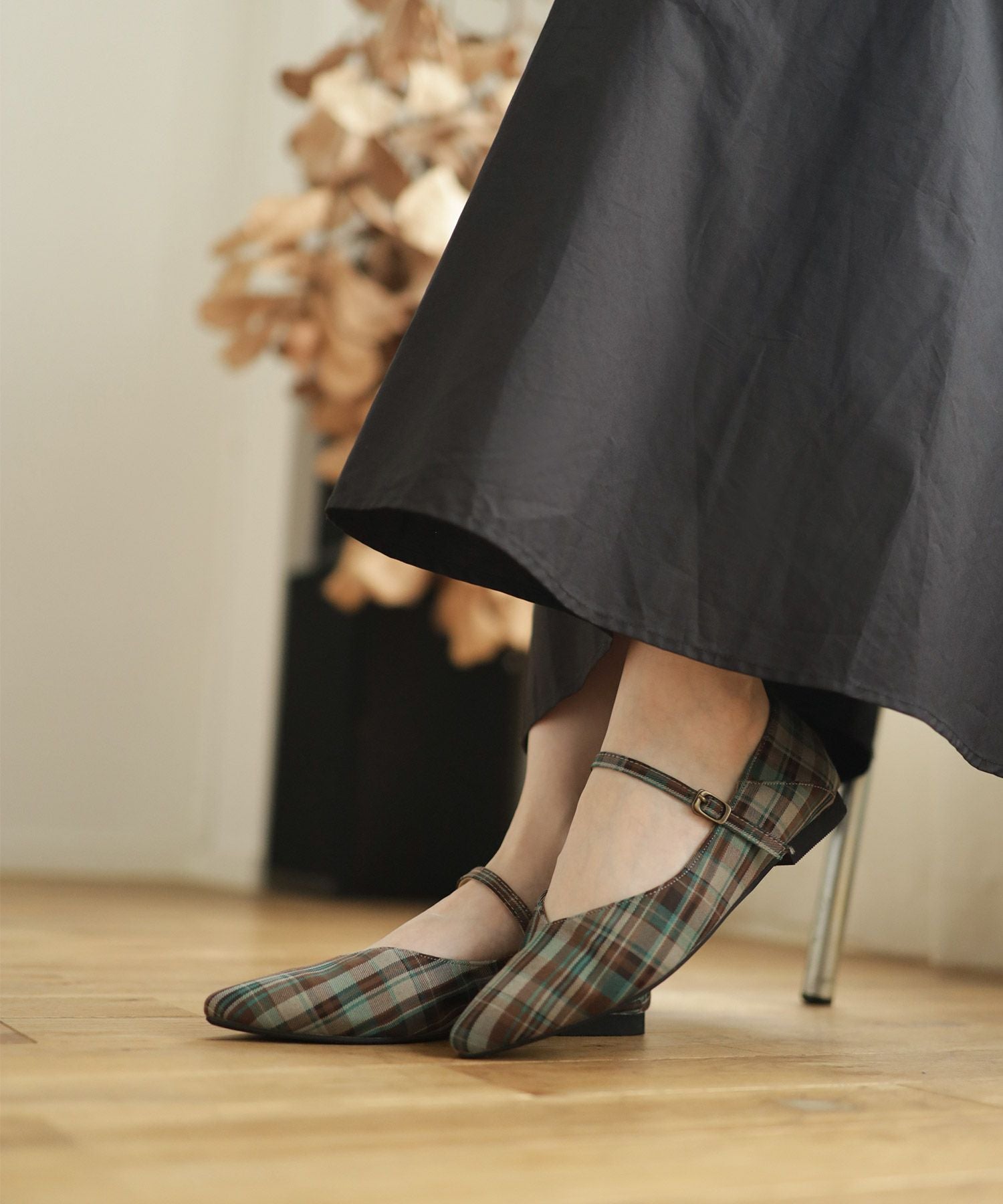 かかとが踏める2Wayポインテッドトゥメリージェーンパンプス▲返品交換不可