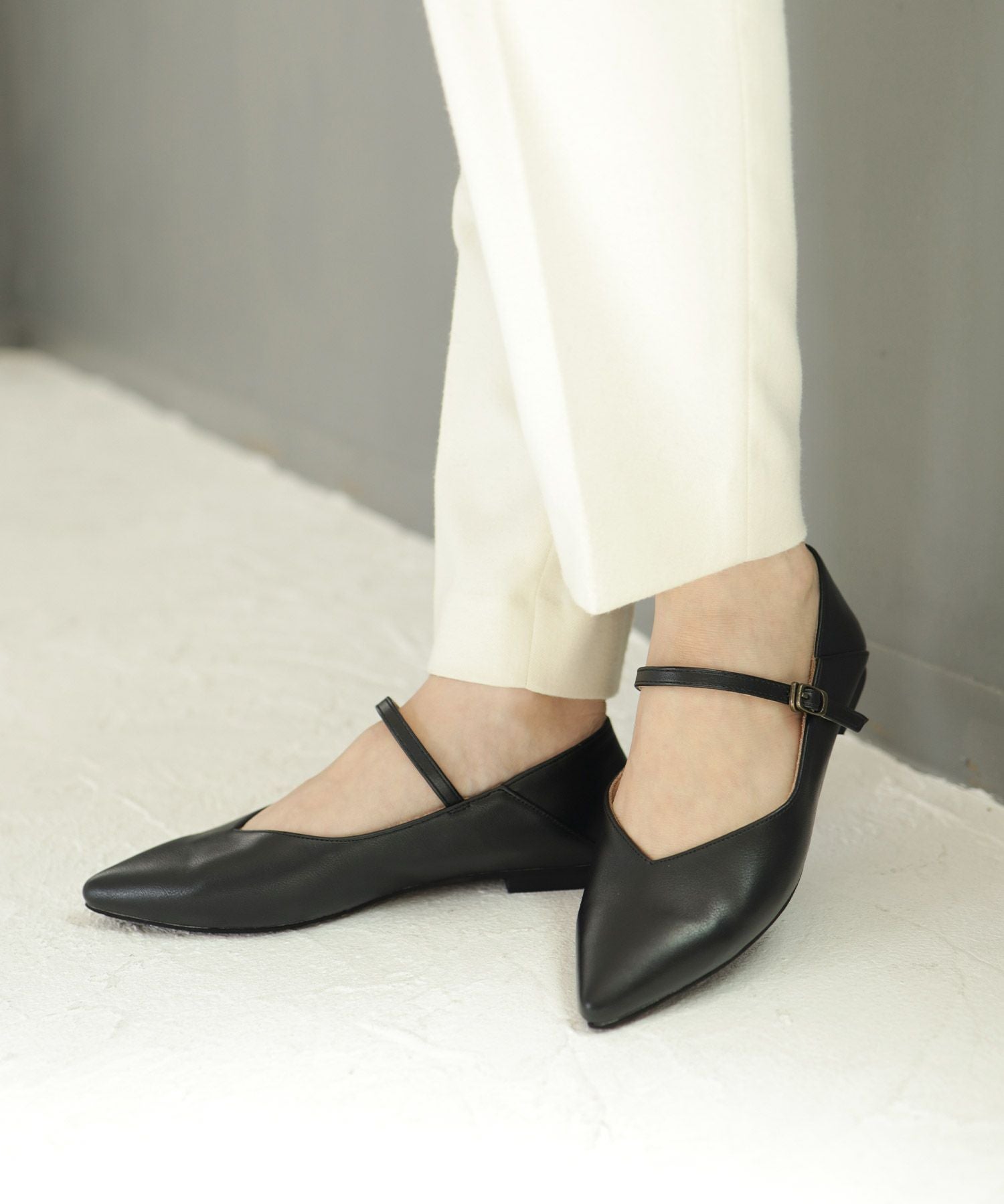 かかとが踏める2Wayポインテッドトゥメリージェーンパンプス▲返品交換不可