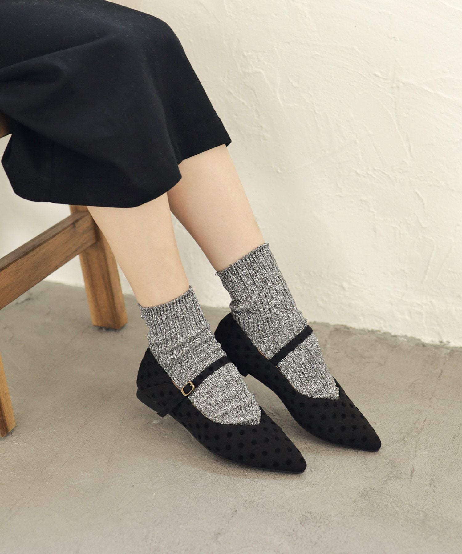 かかとが踏める2Wayポインテッドトゥメリージェーンパンプス△返品交換