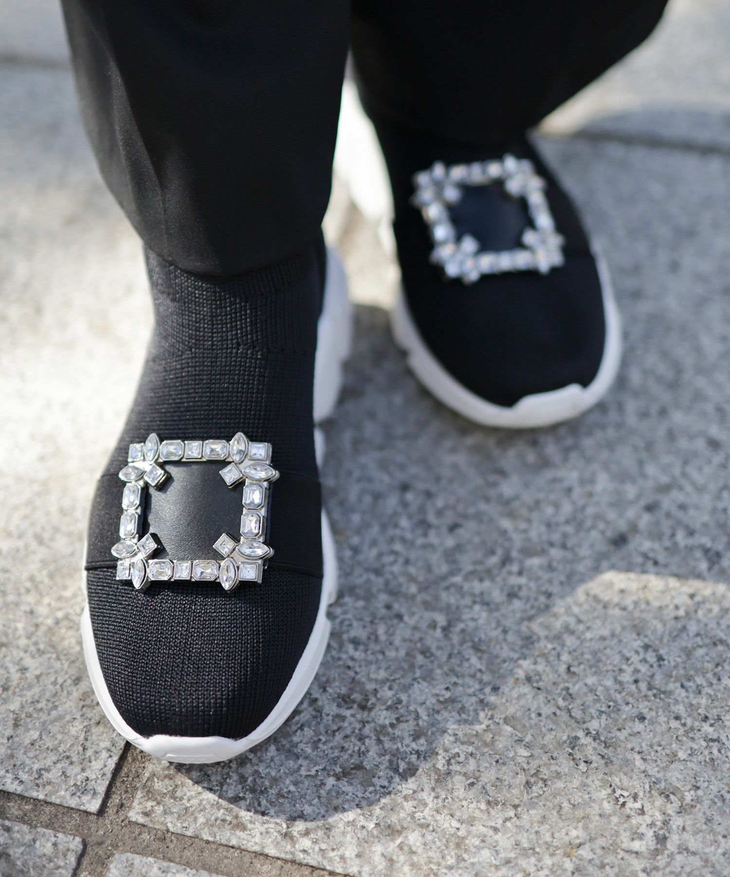 ビジュー付きスニーカー風ソックスブーツ△返品交換不可 | SESTO