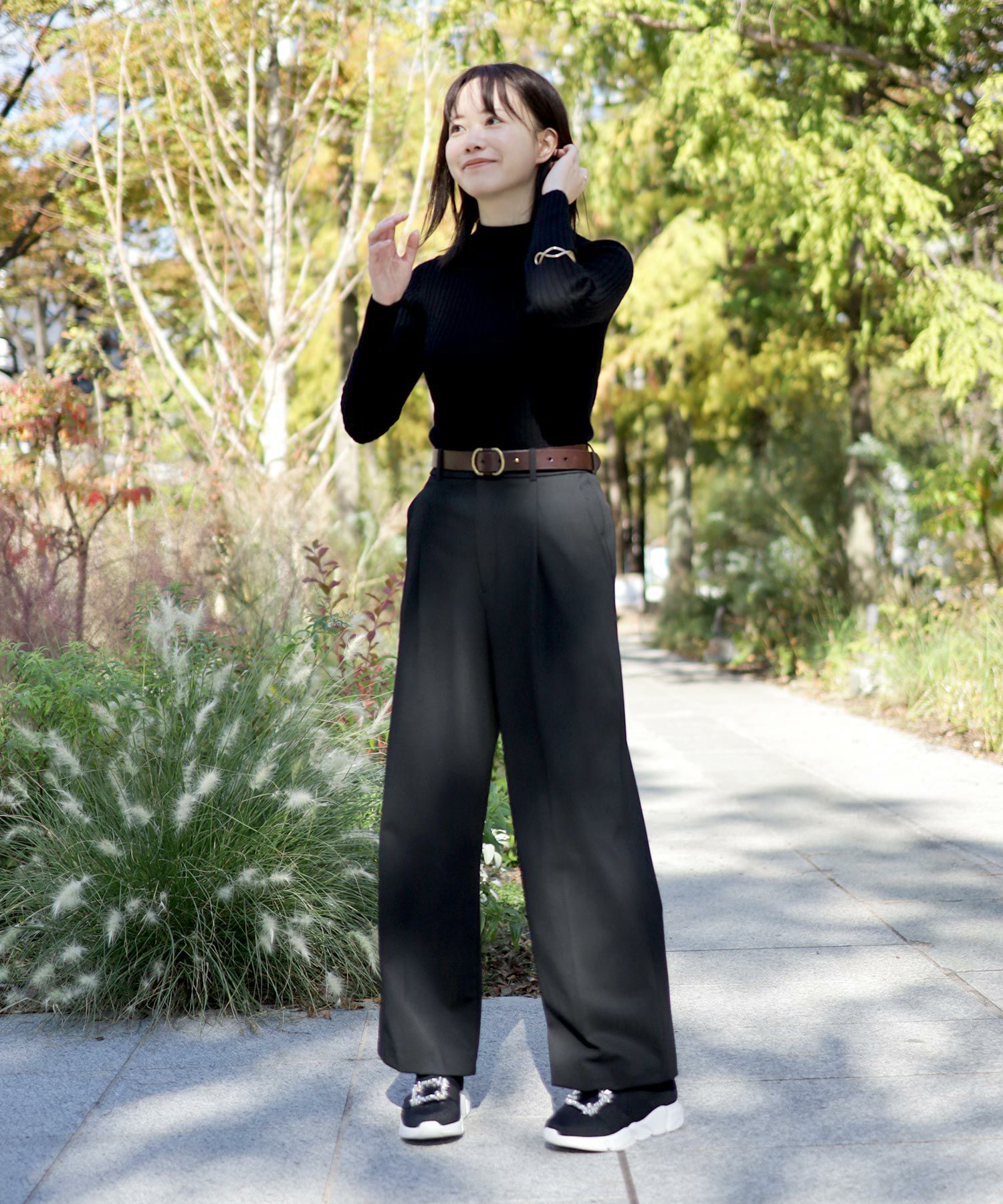 ビジュー付きスニーカー風ソックスブーツ▲返品交換不可