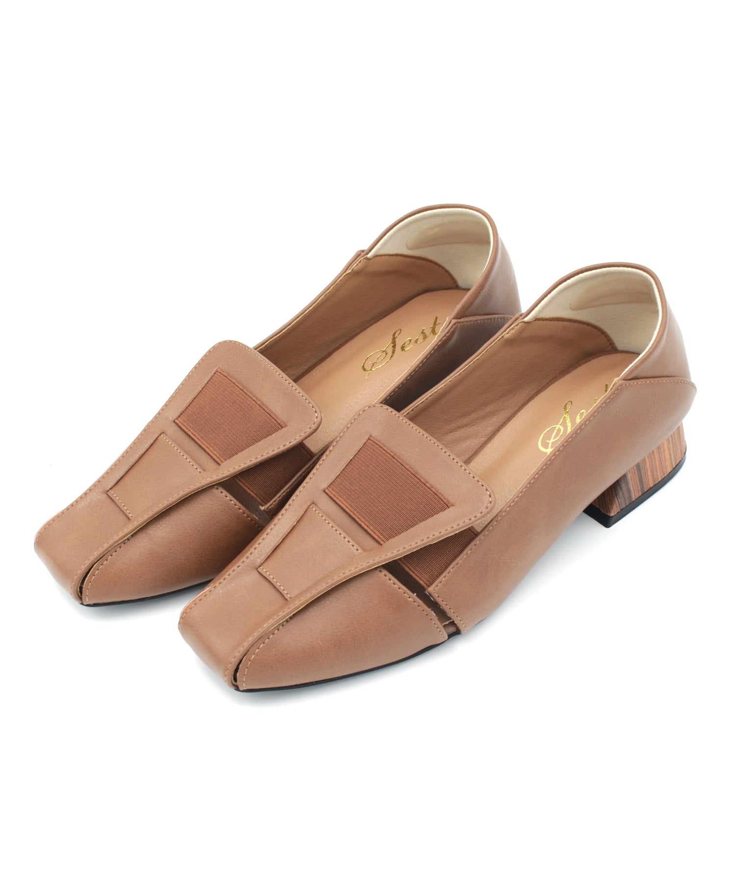 かかと滑り止めジェル付き&スリッパにもなる2Way!幅がゴムで伸縮するフィットパンプス