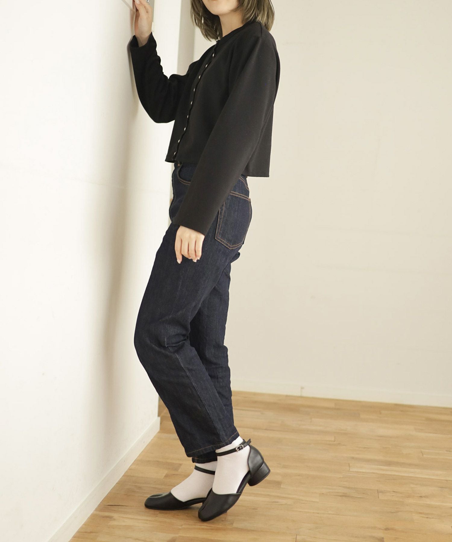 ローヒールタビストラップパンプス▲返品不可