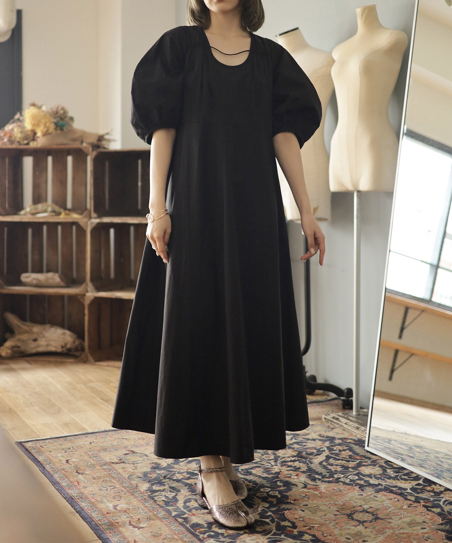 ローヒールタビストラップパンプス▲返品不可