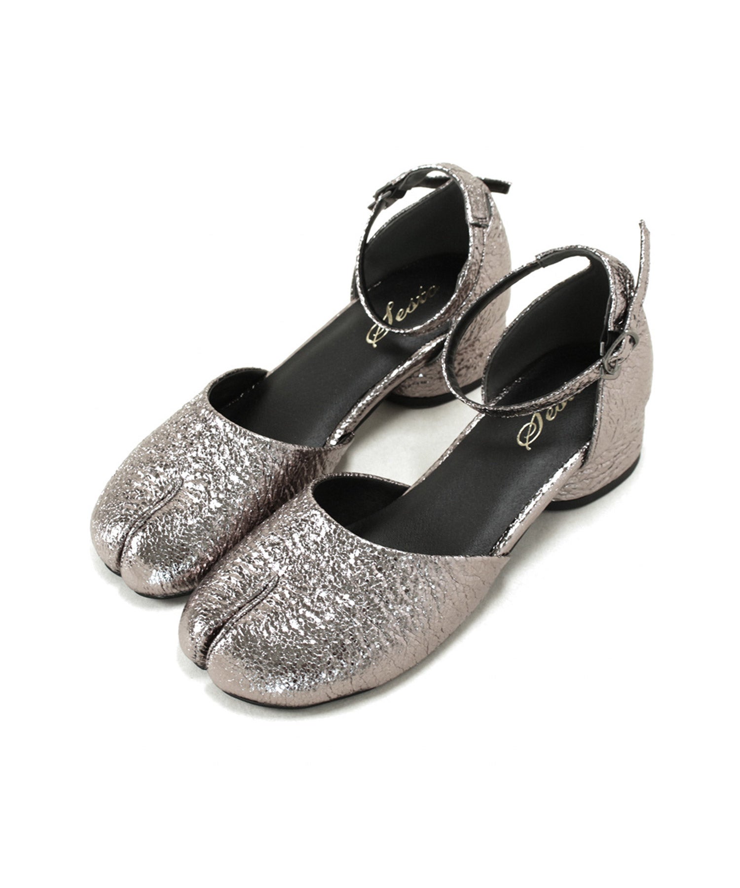 ローヒールタビストラップパンプス▲返品不可