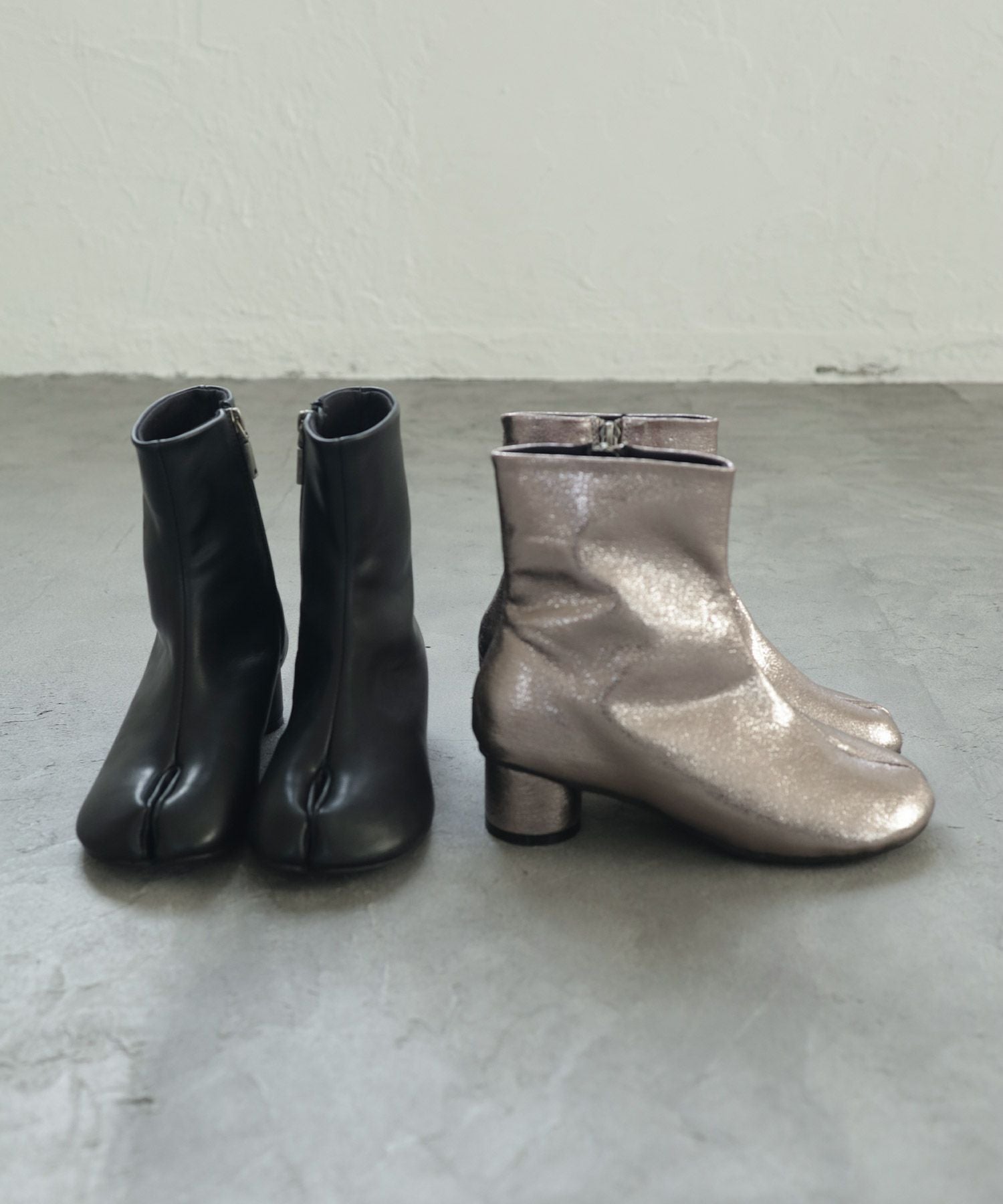 サークルヒール足袋ショートブーツ▲返品不可