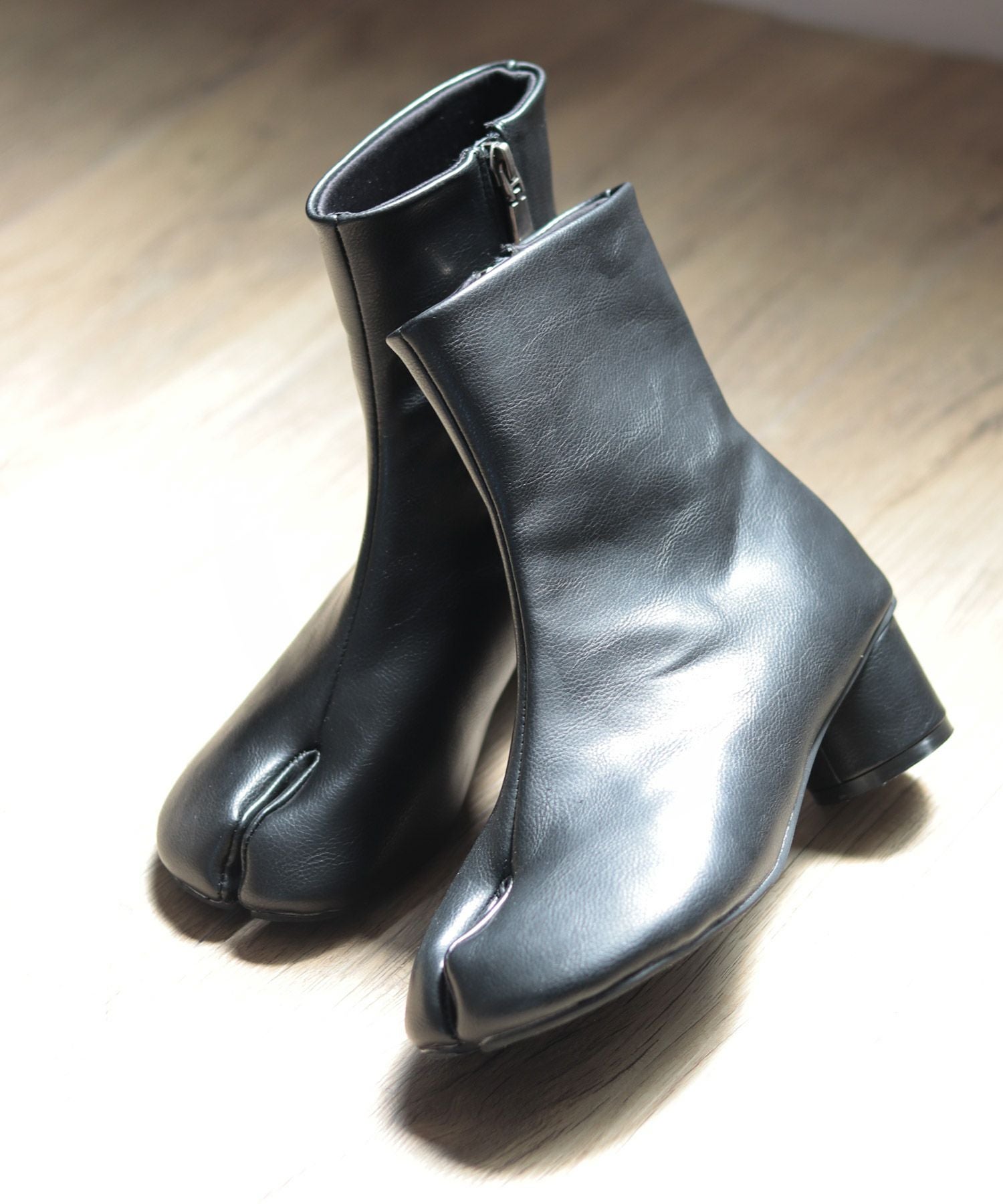 サークルヒール足袋ショートブーツ▲返品不可