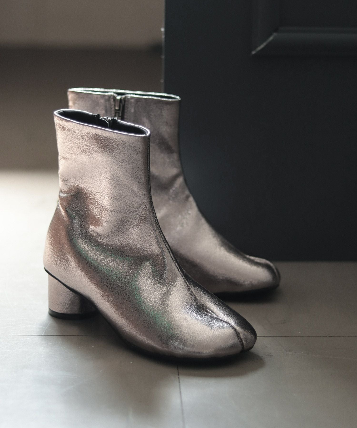 サークルヒール足袋ショートブーツ▲返品不可