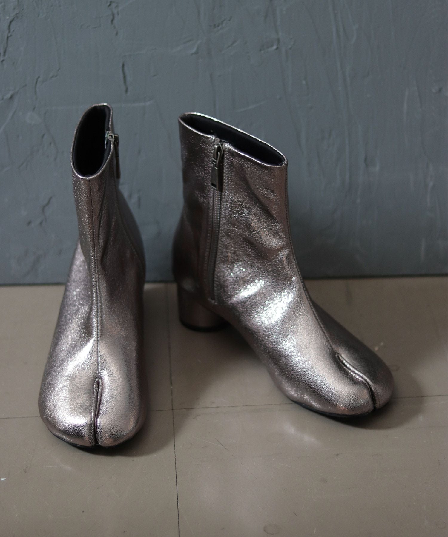 サークルヒール足袋ショートブーツ▲返品不可