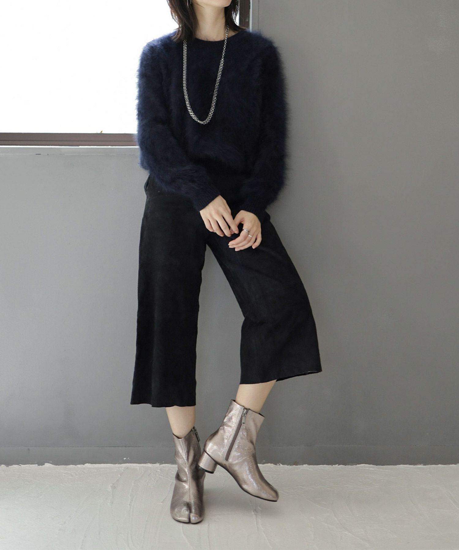 サークルヒール足袋ショートブーツ▲返品不可