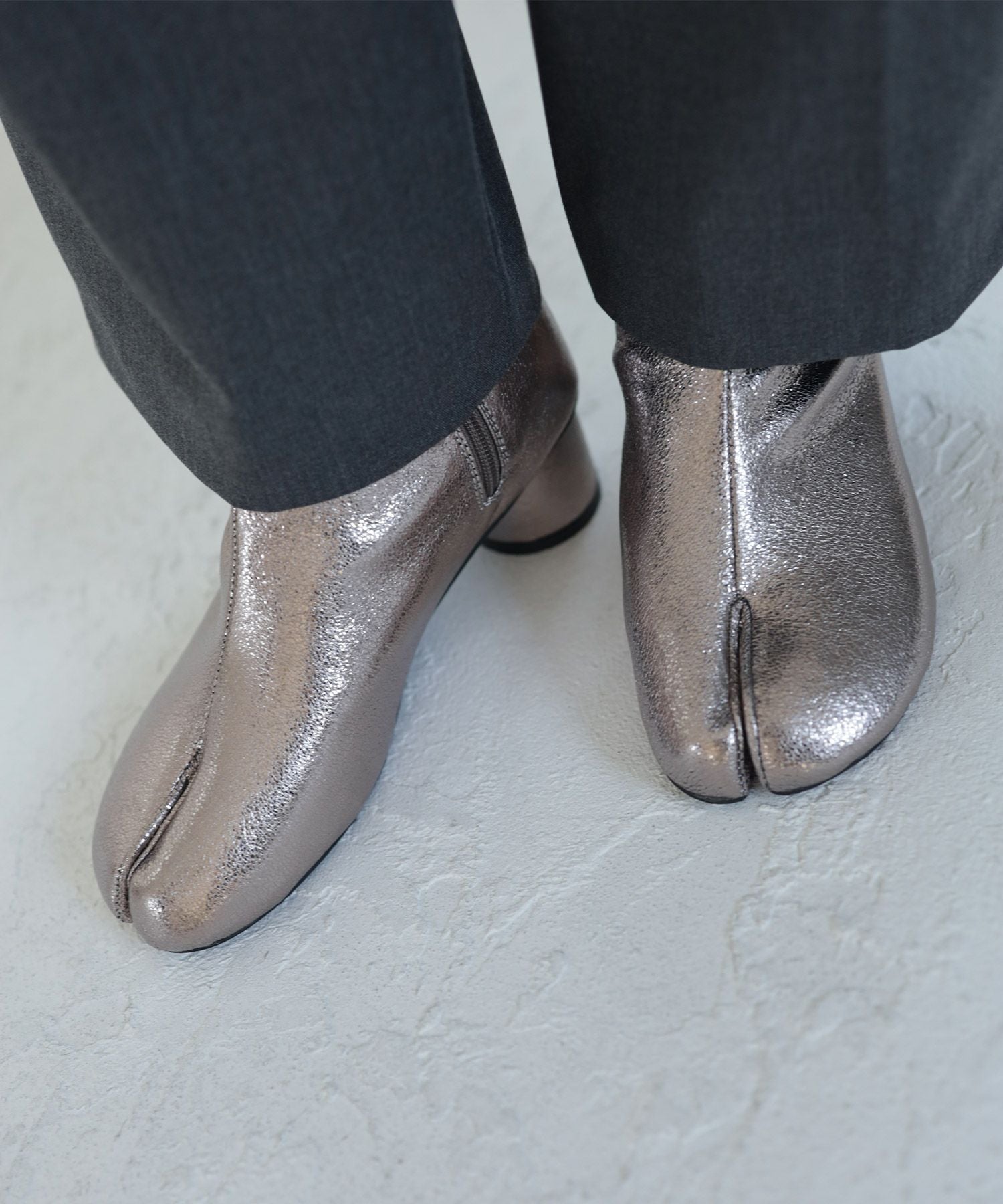 サークルヒール足袋ショートブーツ▲返品不可