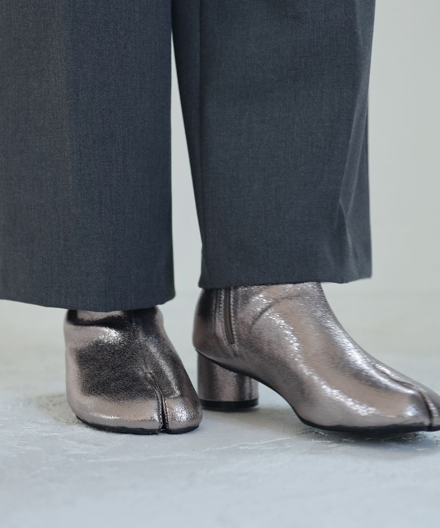 サークルヒール足袋ショートブーツ▲返品不可