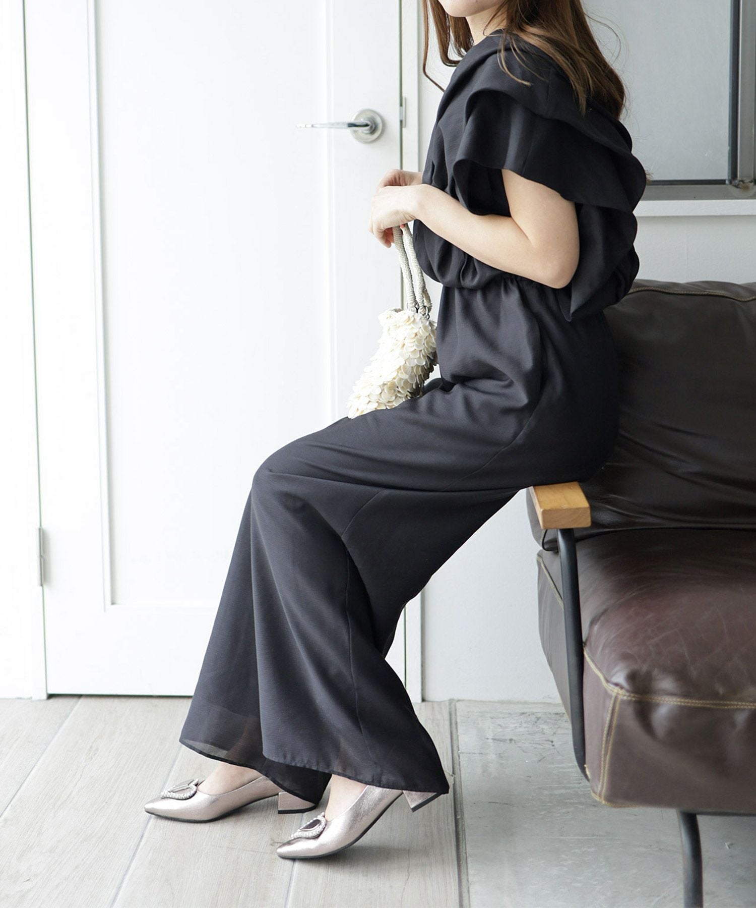 ハートモチーフローヒールポインテッドトゥパンプス▲返品交換不可