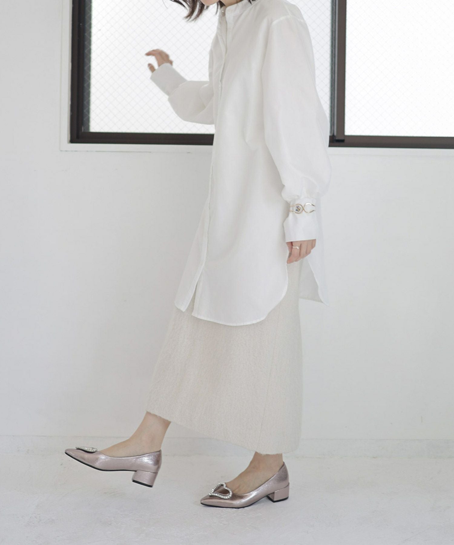 ハートモチーフローヒールポインテッドトゥパンプス▲返品交換不可