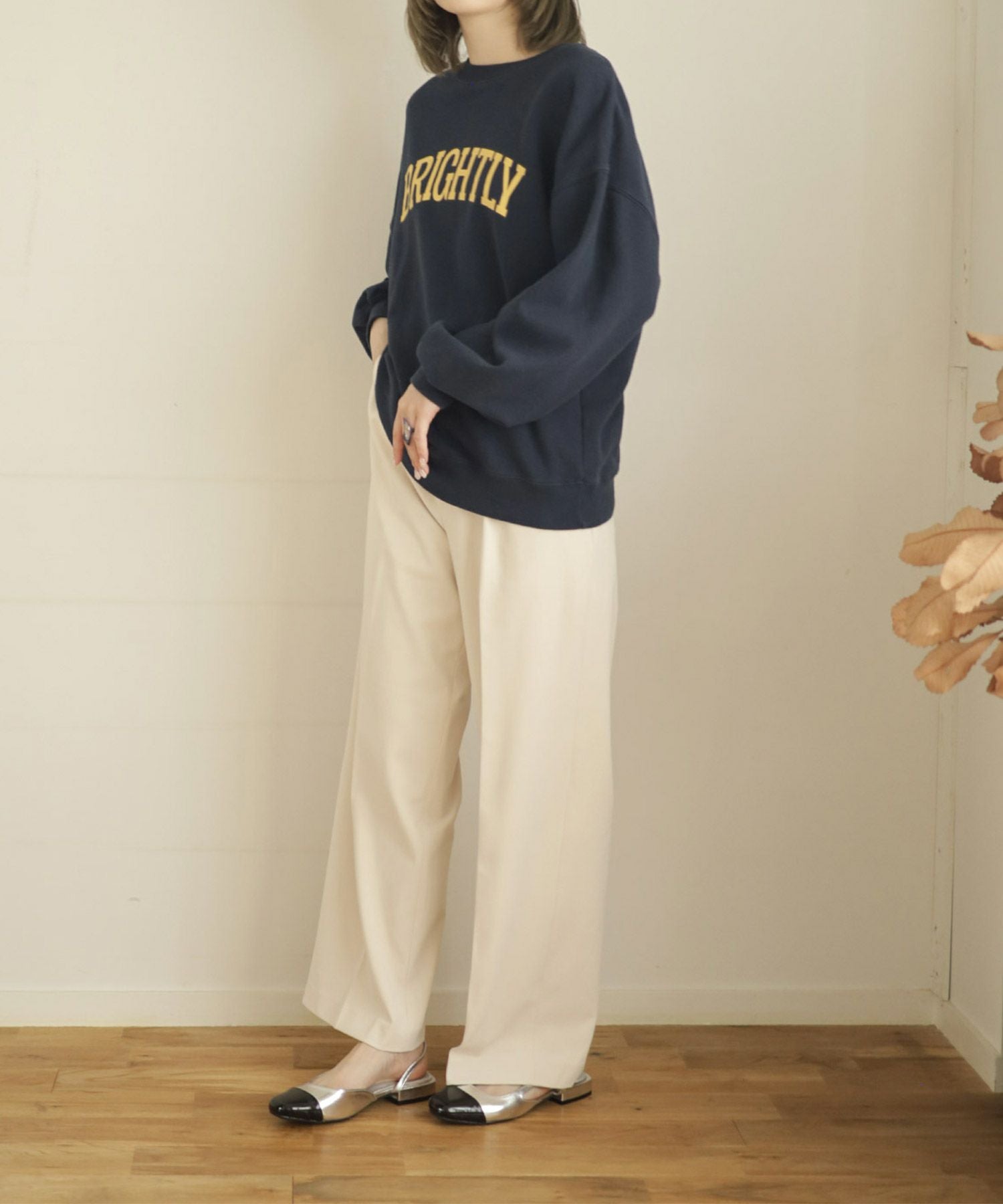 バイカラースクエアトゥローヒールスリングバックパンプス▲返品交換不可