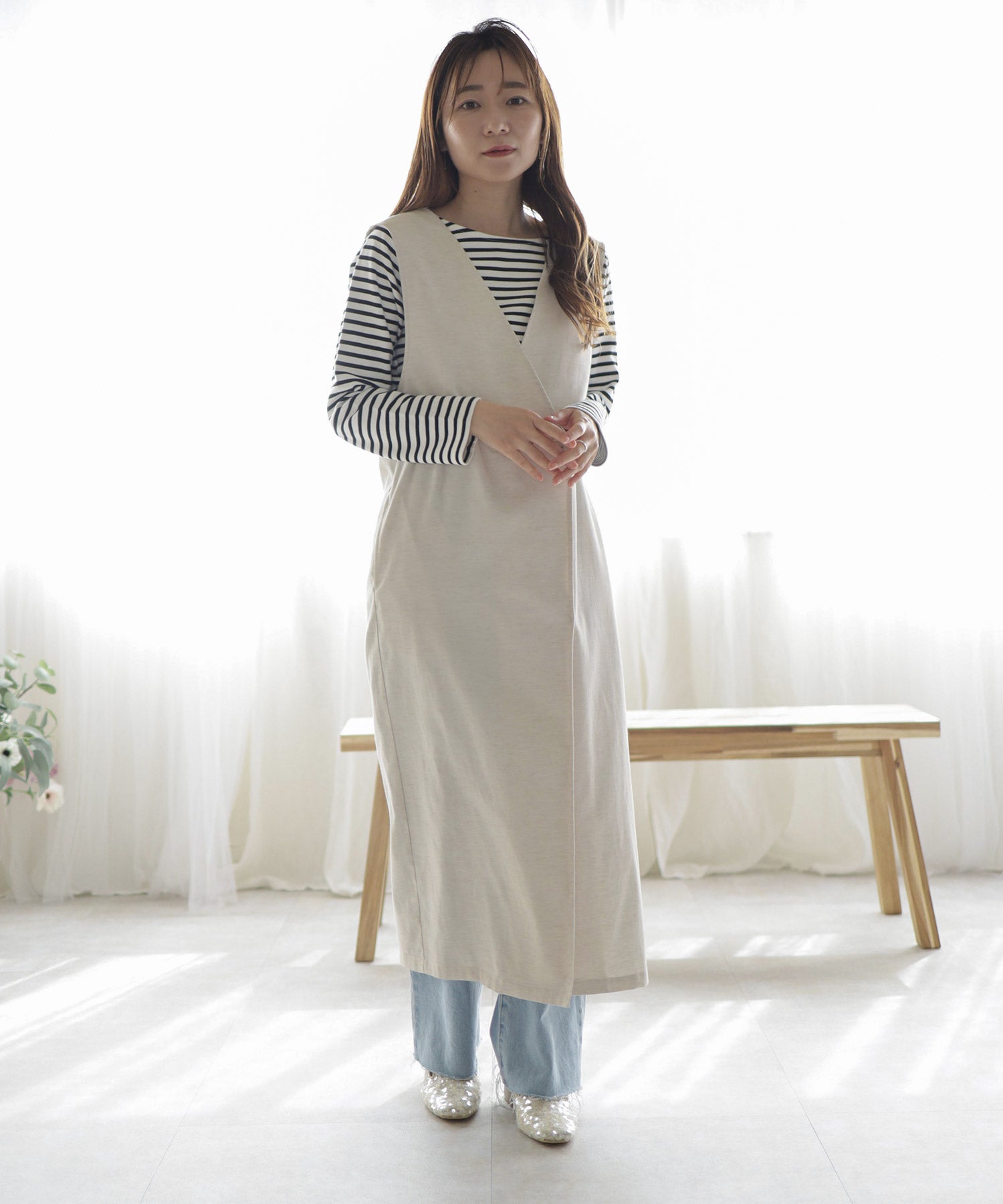 きらめくローヒールローファーパンプス▲返品不可