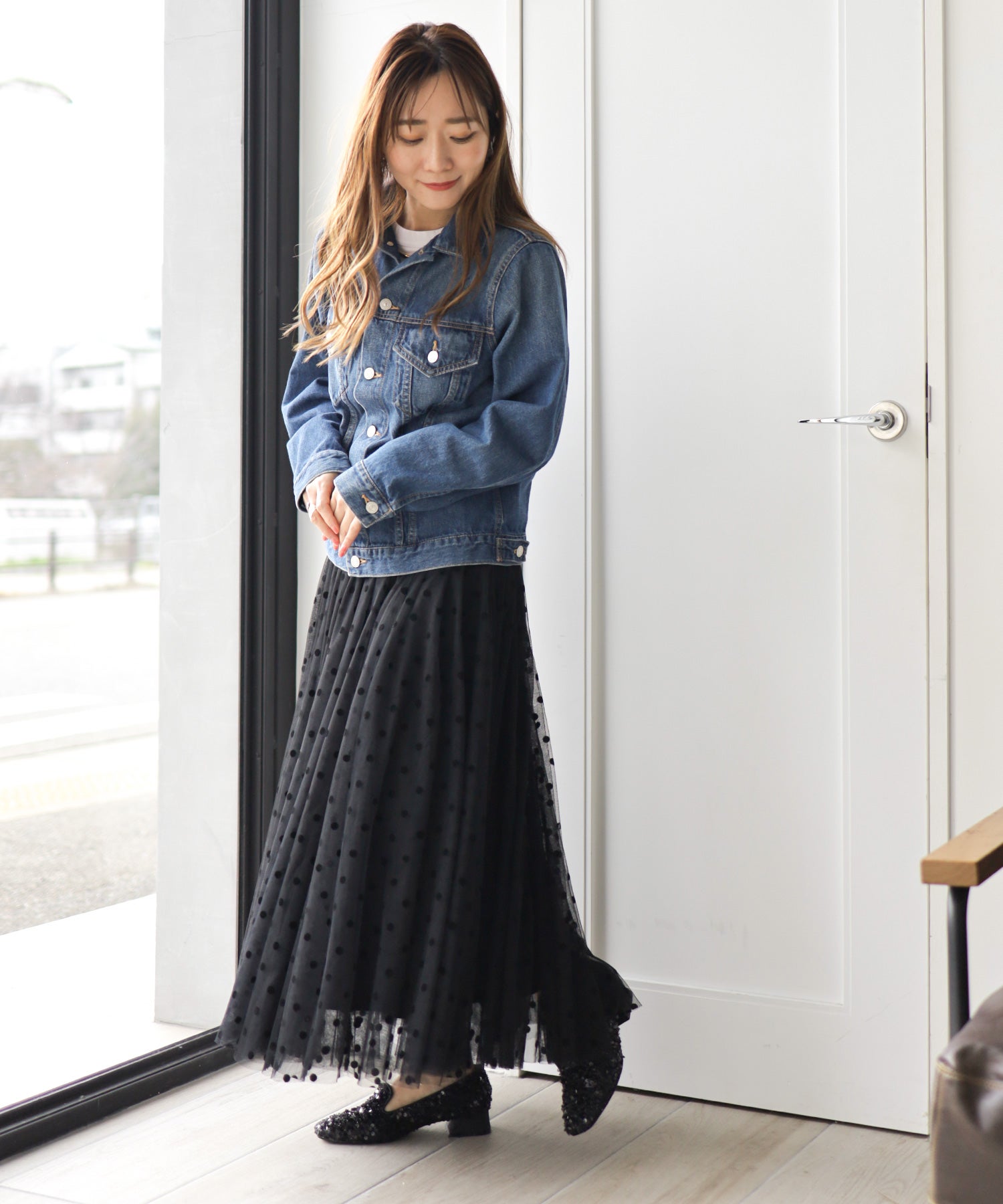 きらめくローヒールローファーパンプス▲返品不可