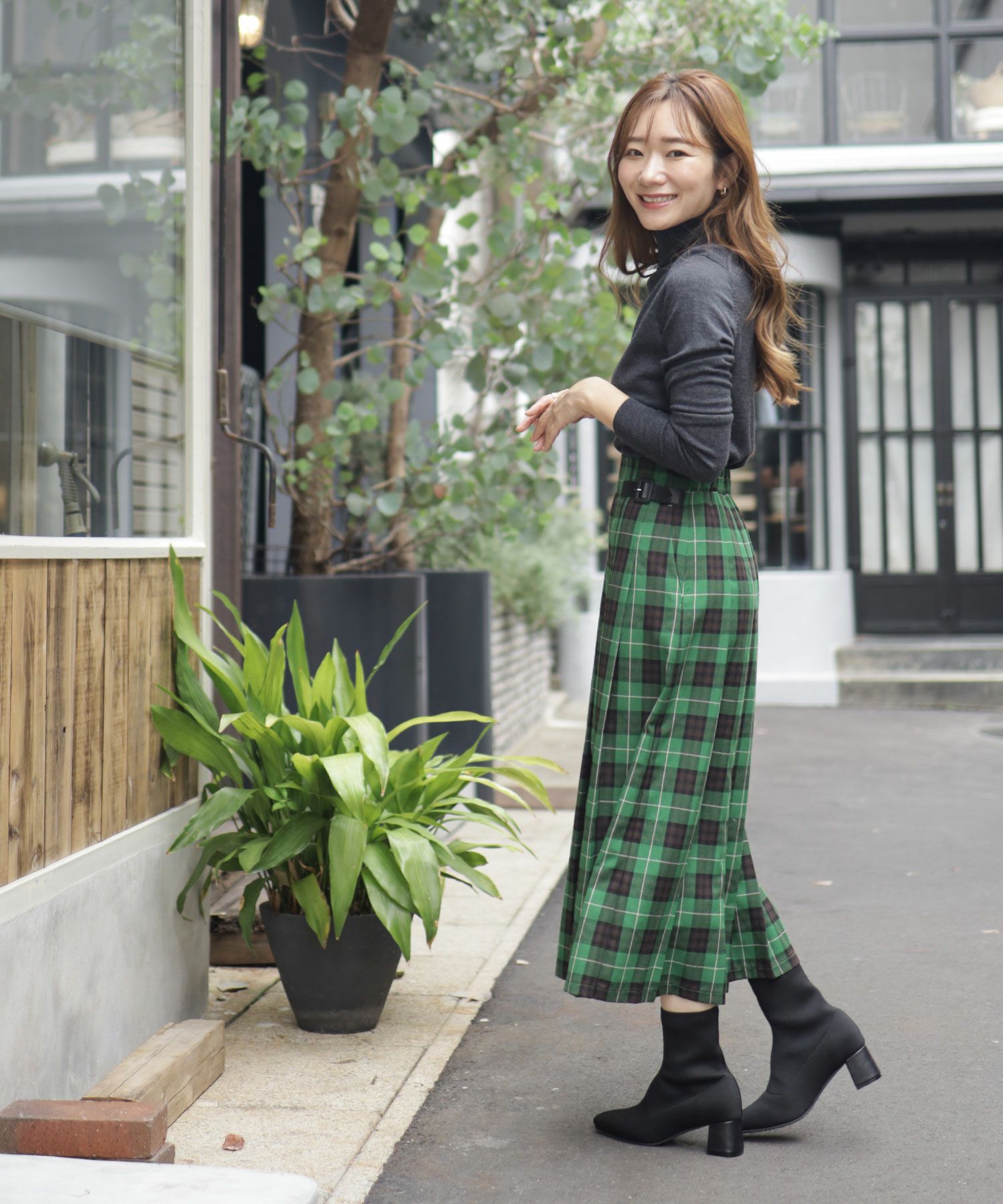 チャンキーヒールニットショートブーツ▲返品不可