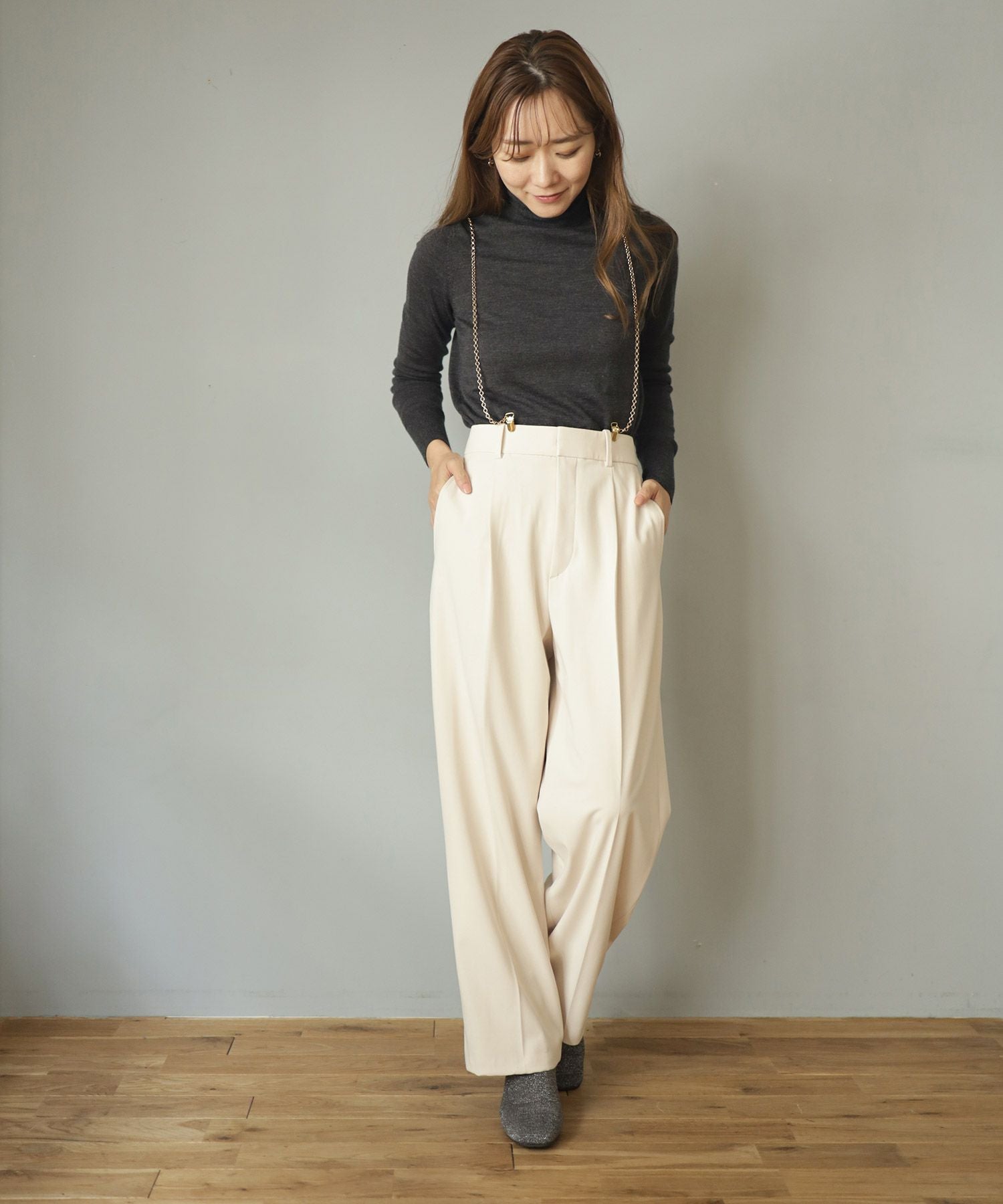 チャンキーヒールニットショートブーツ▲返品不可