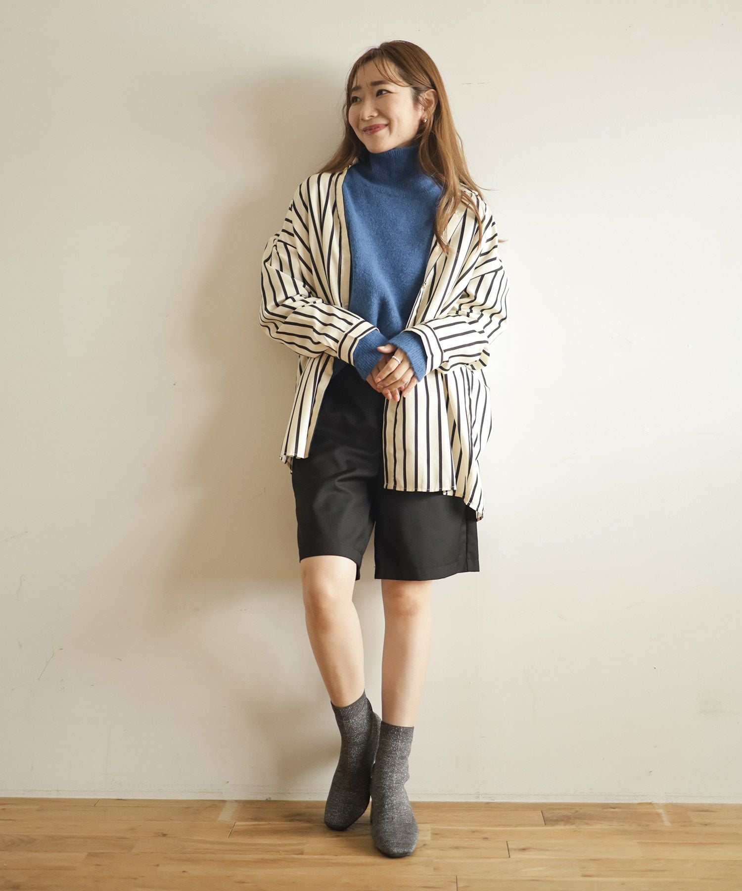 チャンキーヒールニットショートブーツ▲返品不可