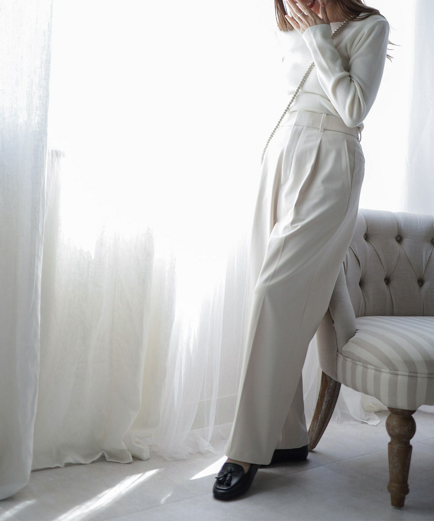 タッセル付きフラットローファーパンプス 一部4月上旬入荷予定