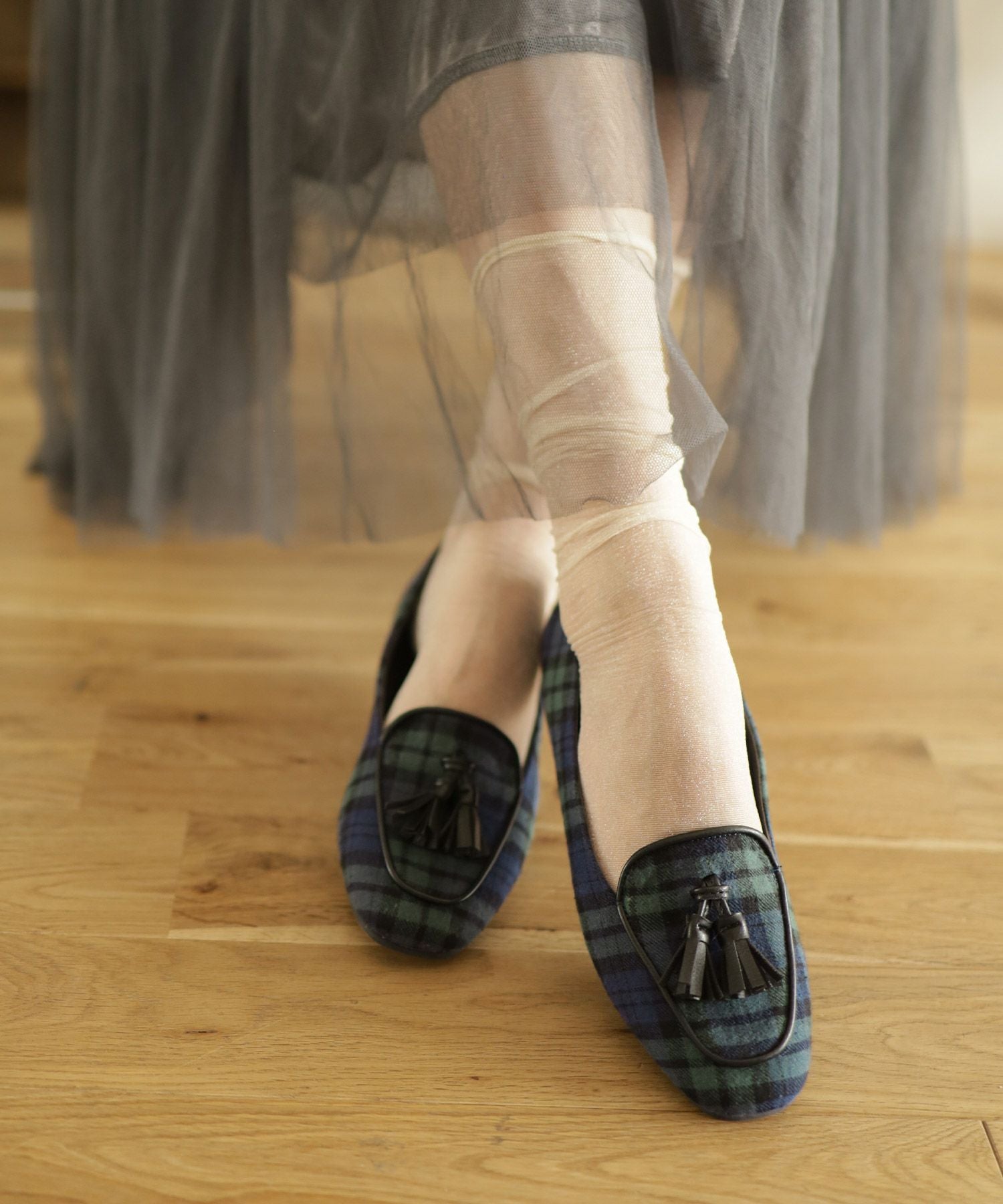 タッセル付きフラットローファーパンプス 一部4月上旬入荷予定