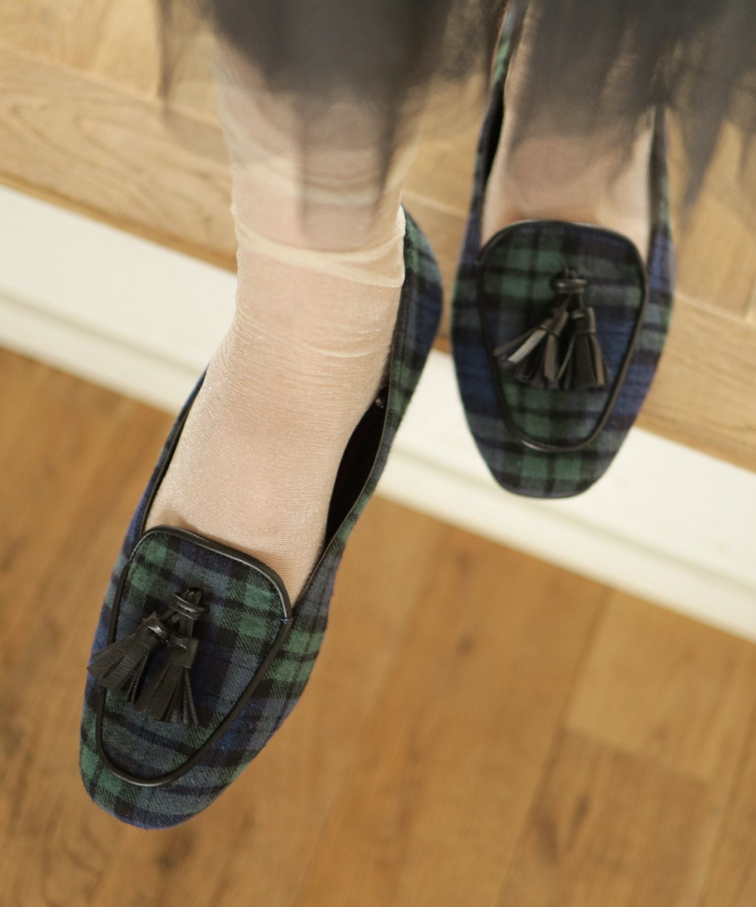 タッセル付きフラットローファーパンプス 一部4月上旬入荷予定