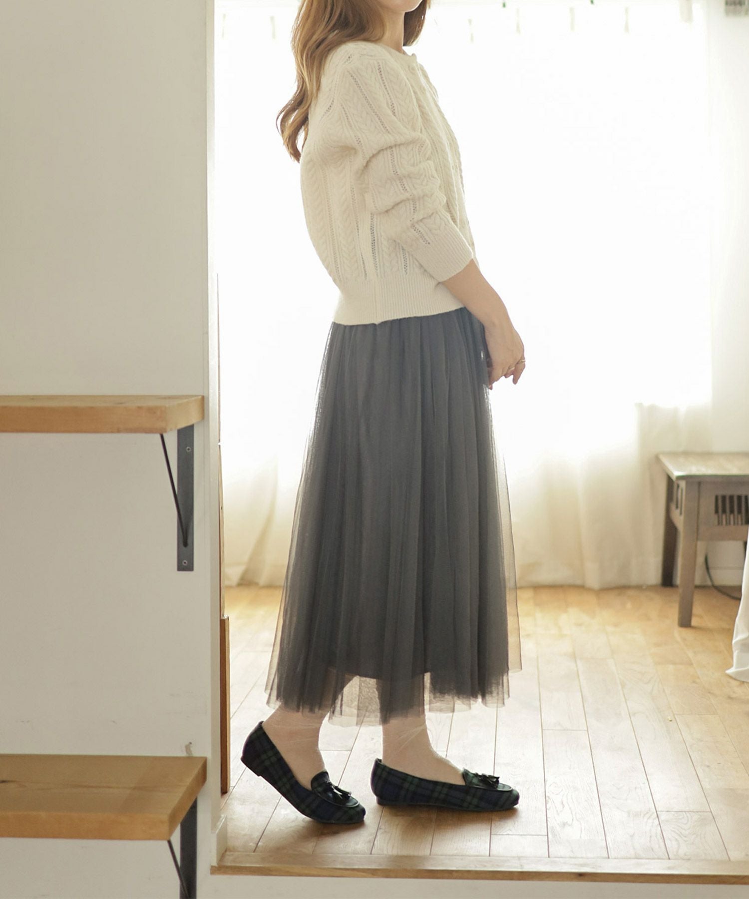 タッセル付きフラットローファーパンプス 一部4月上旬入荷予定