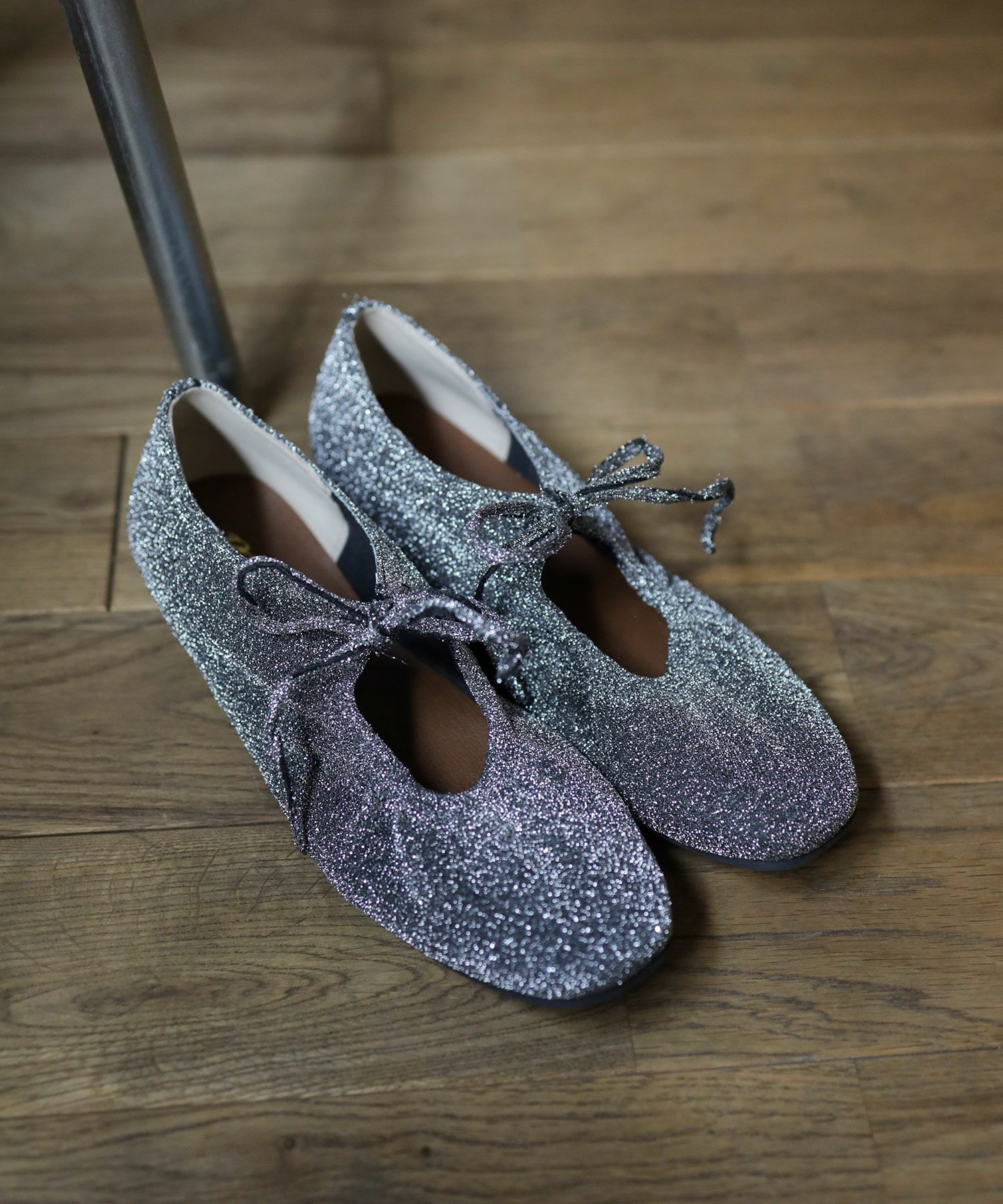 レースアップリボンバレエシューズ▲返品交換不可