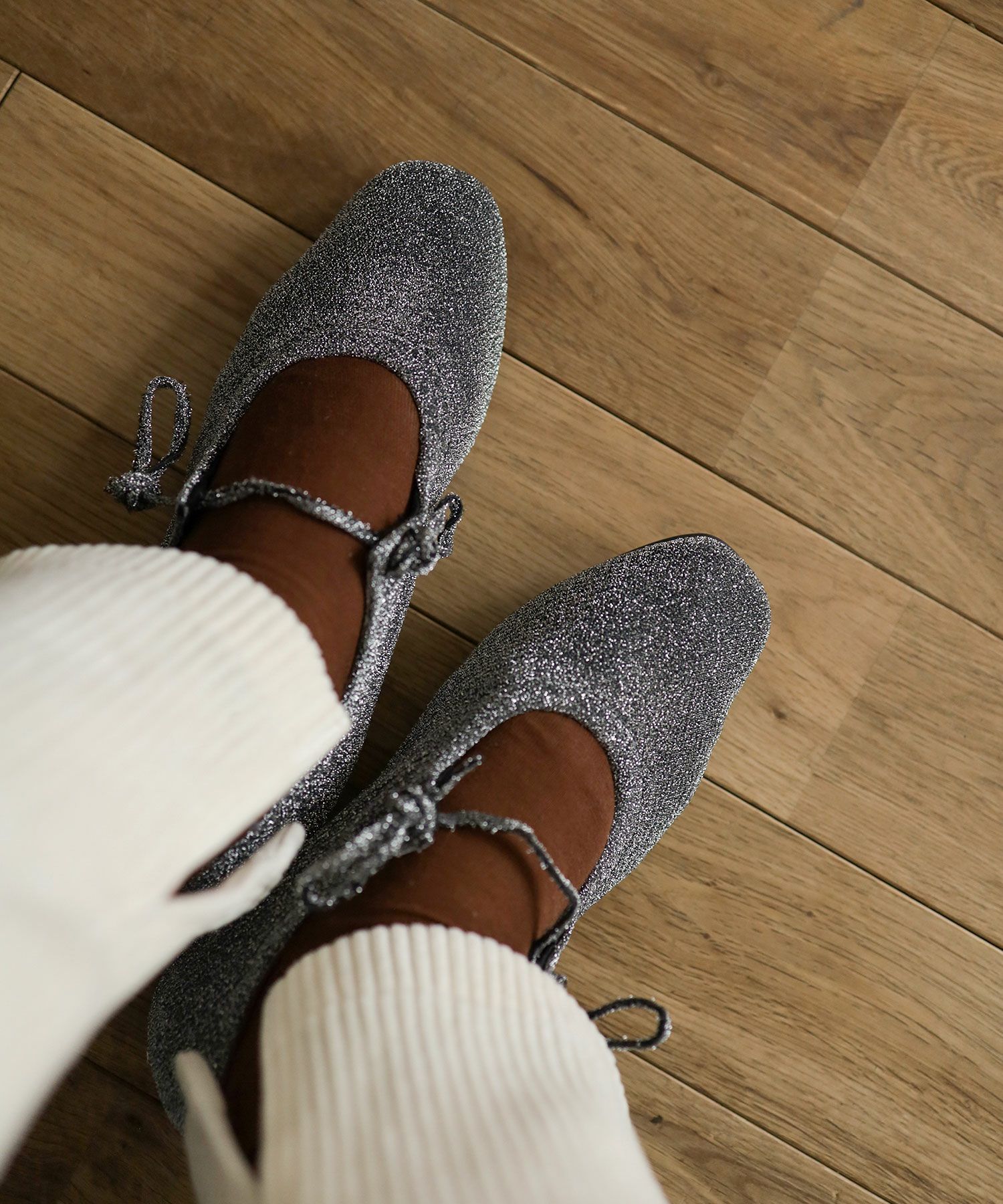 レースアップリボンバレエシューズ▲返品交換不可