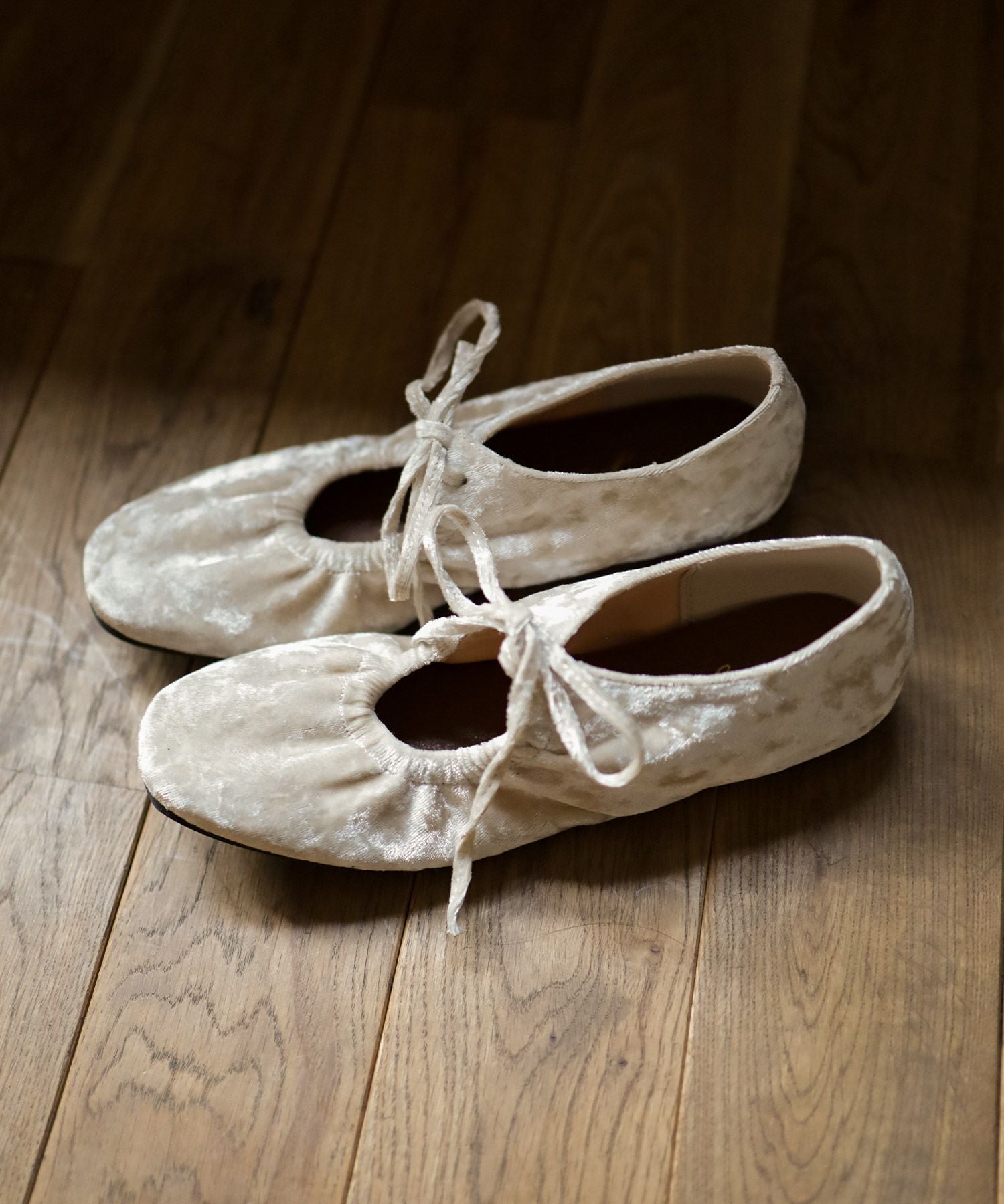 レースアップリボンバレエシューズ▲返品交換不可