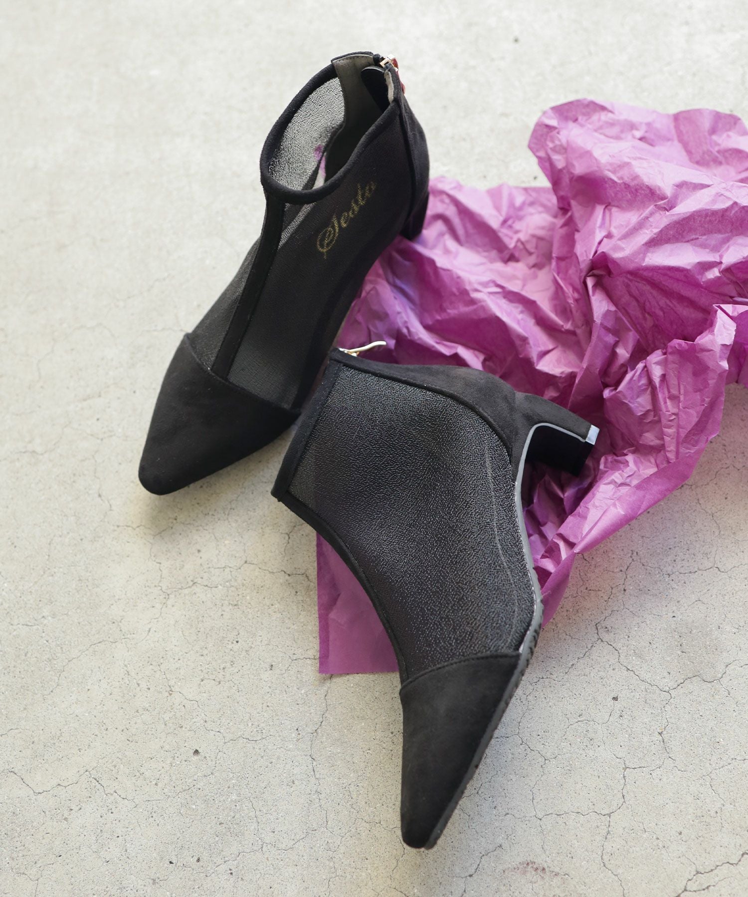 ドットチュールショートブーツ