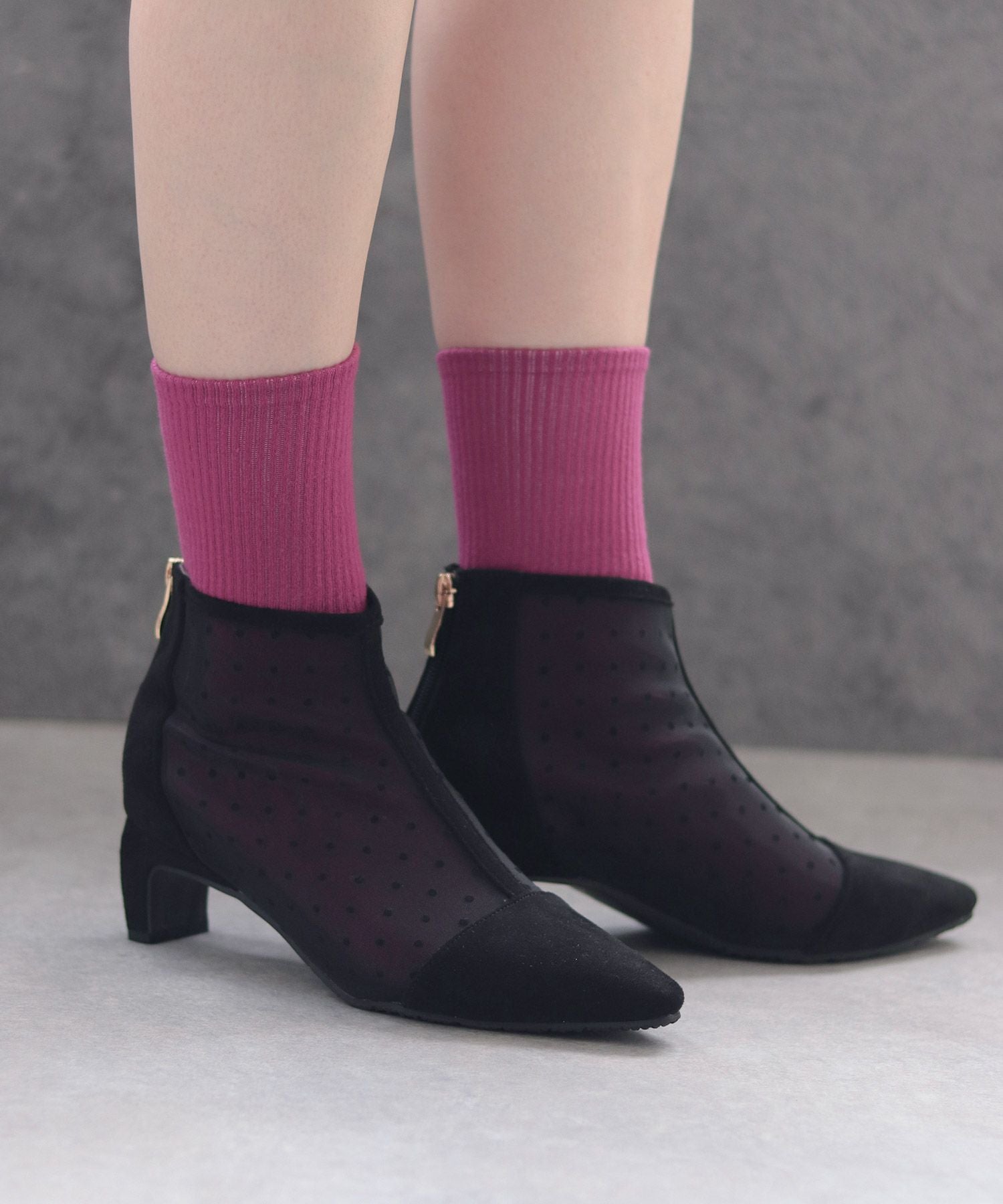 ドットチュールショートブーツ