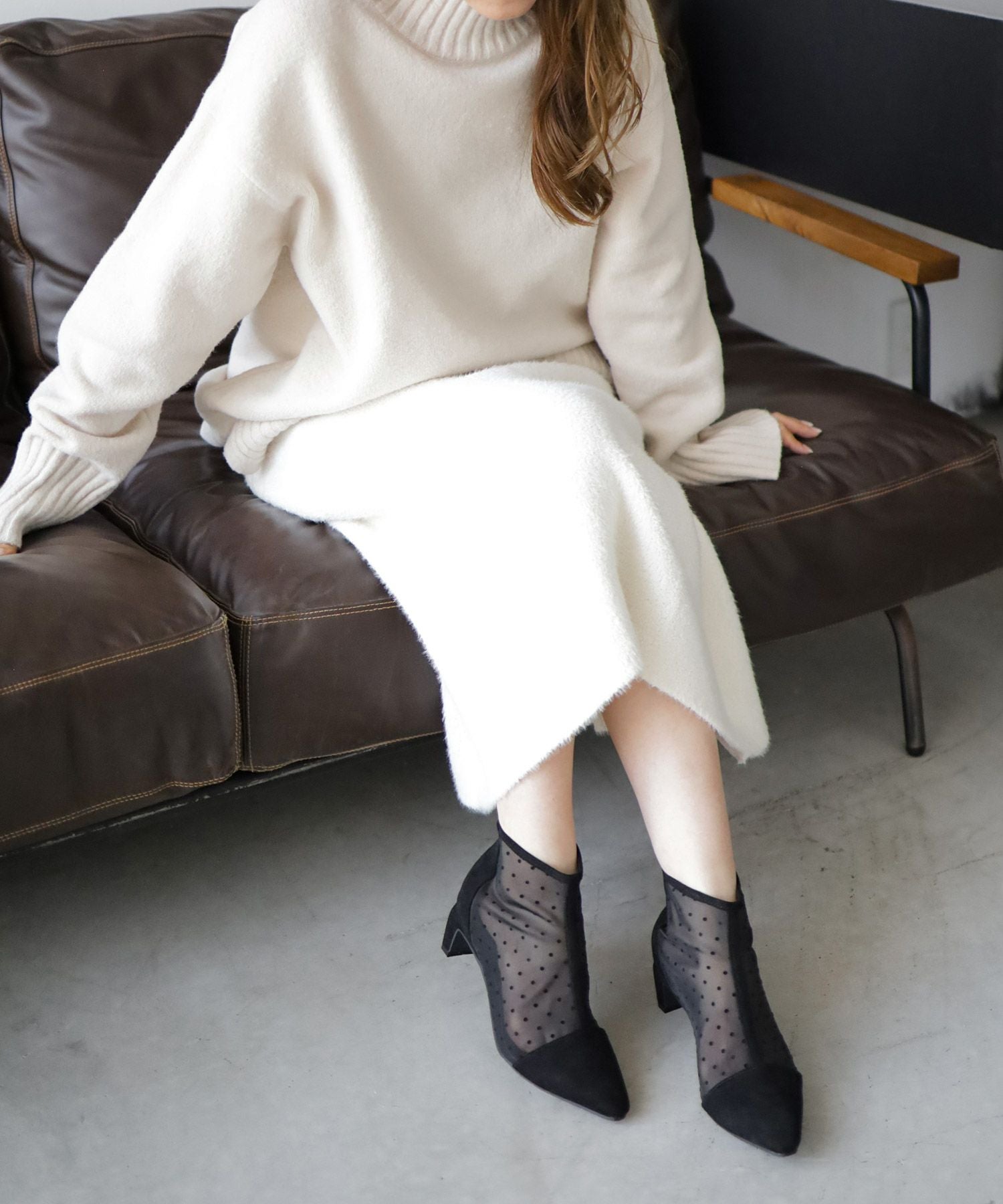 ドットチュールショートブーツ
