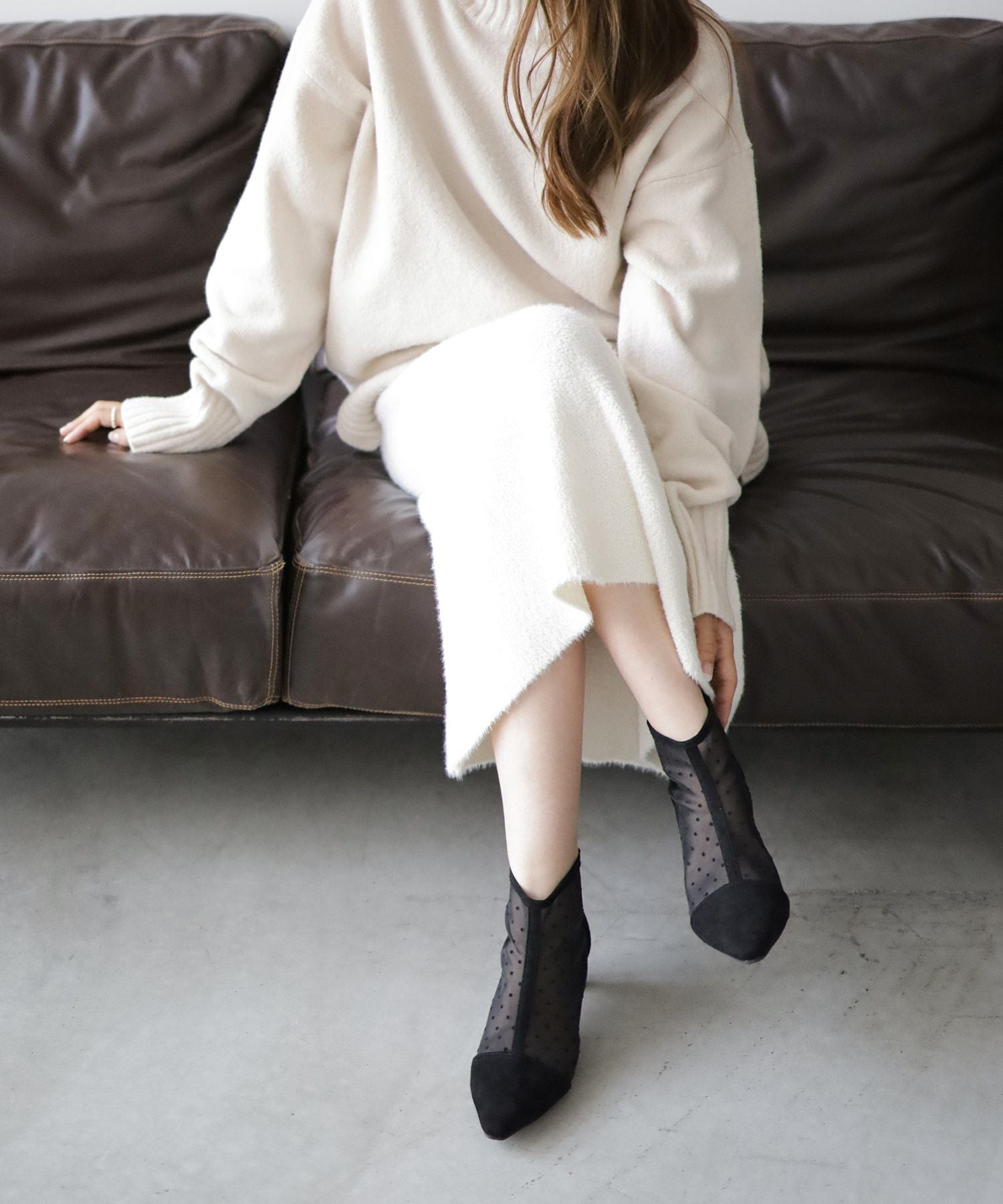 ドットチュールショートブーツ